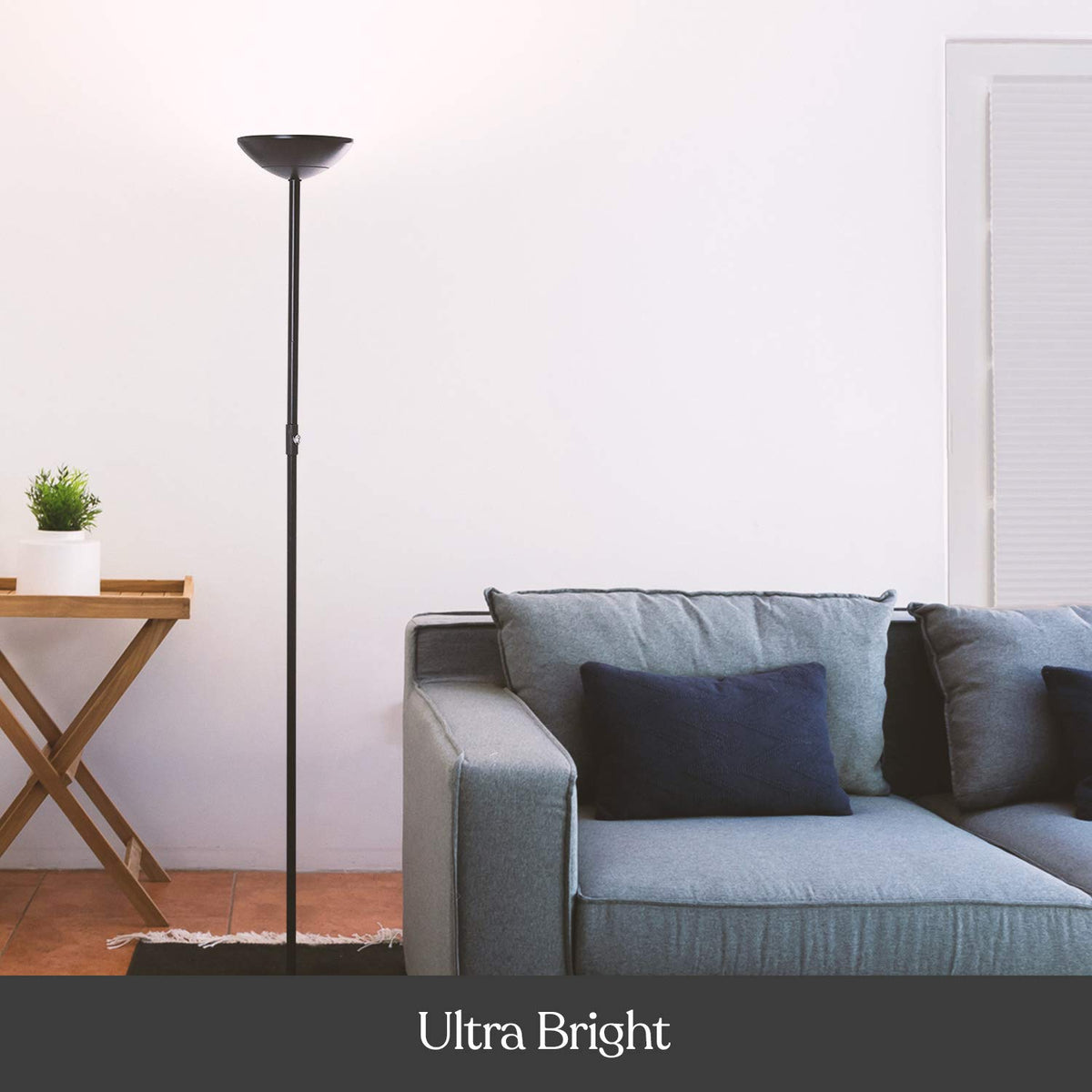 Brightech SkyLite LED Floor Lamp - 3-Way Dimmable, Metal, Black, Model ...