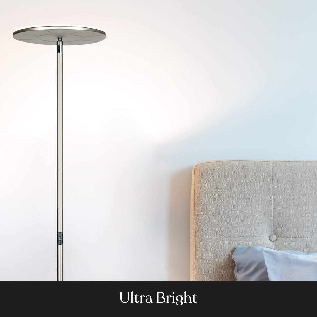 Brightech Sky Flux Dimmable LED Floor Lamp - Nickel, Metal, 3 Light Op ...