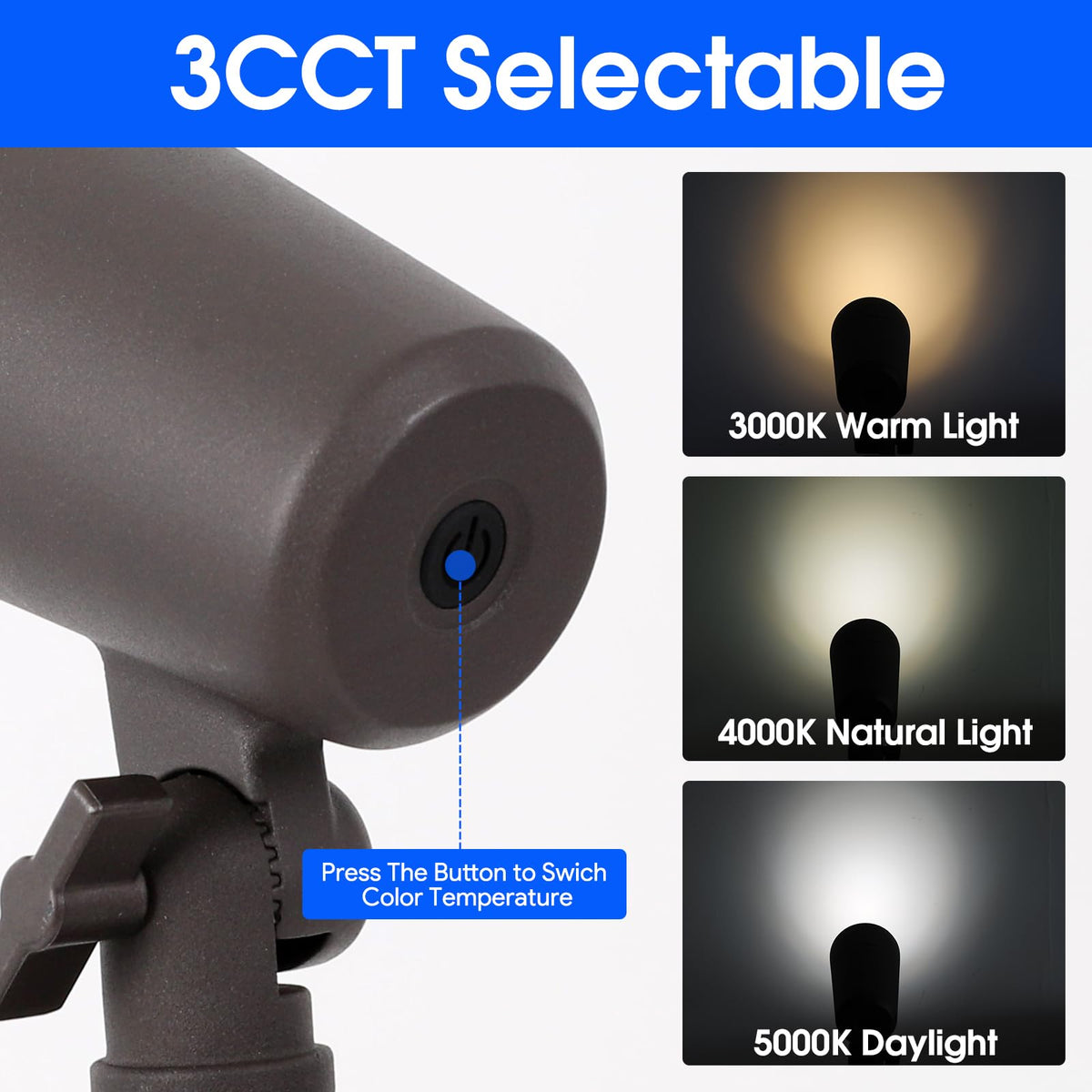 E ENERGETIC LIGHTING 3CCT LED Landscape Lights, 12V, Waterproof, 3W, 2 ...