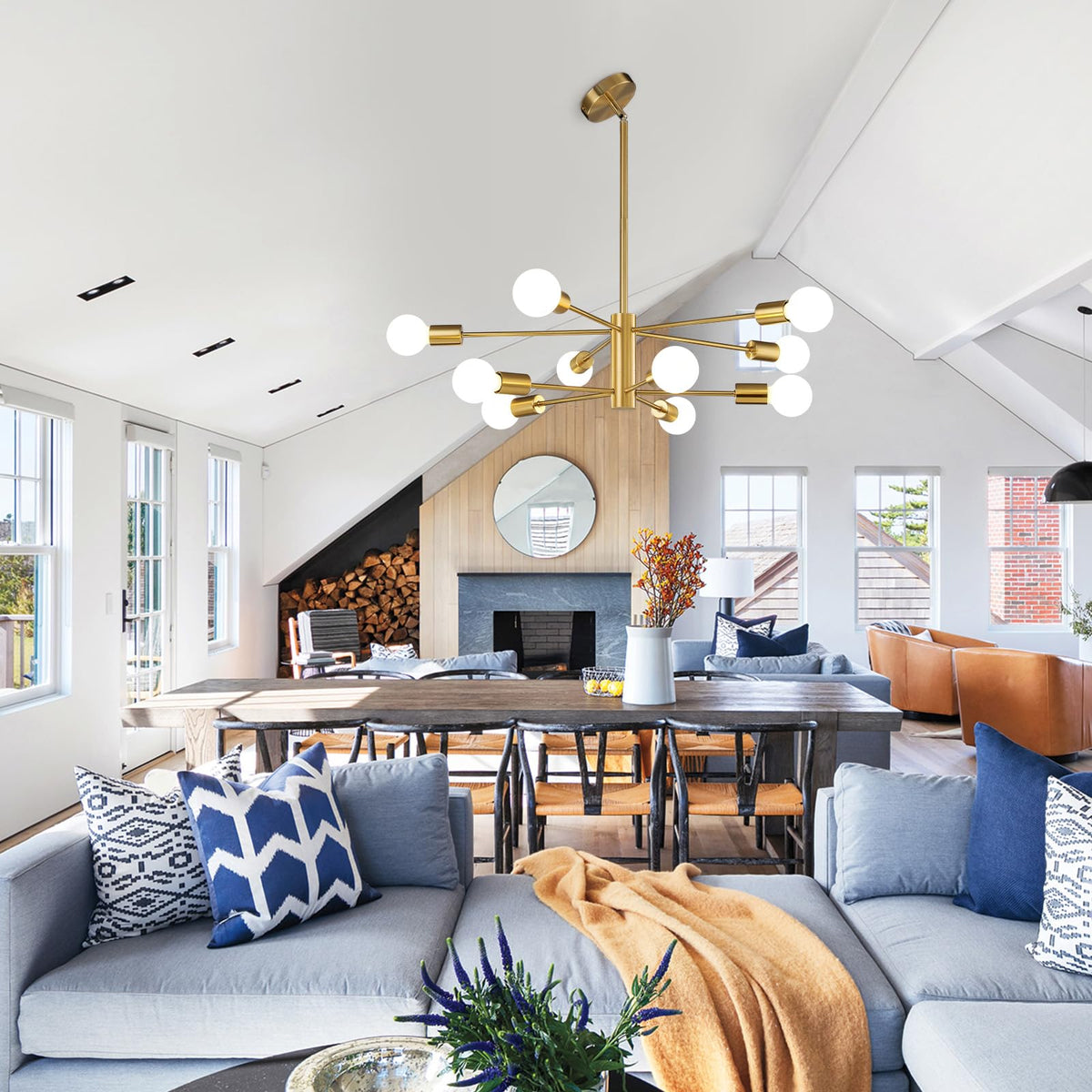 KAISITE Modern Chandelier Ceiling Light Fixture Sputnik Chandelier 10 ...