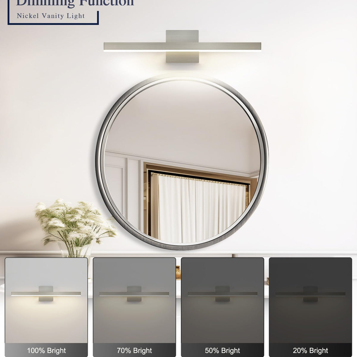 Joossnwell Bathroom Vanity Light Brushed Nickel Bathroom Light Fixture – Lightsdaddy