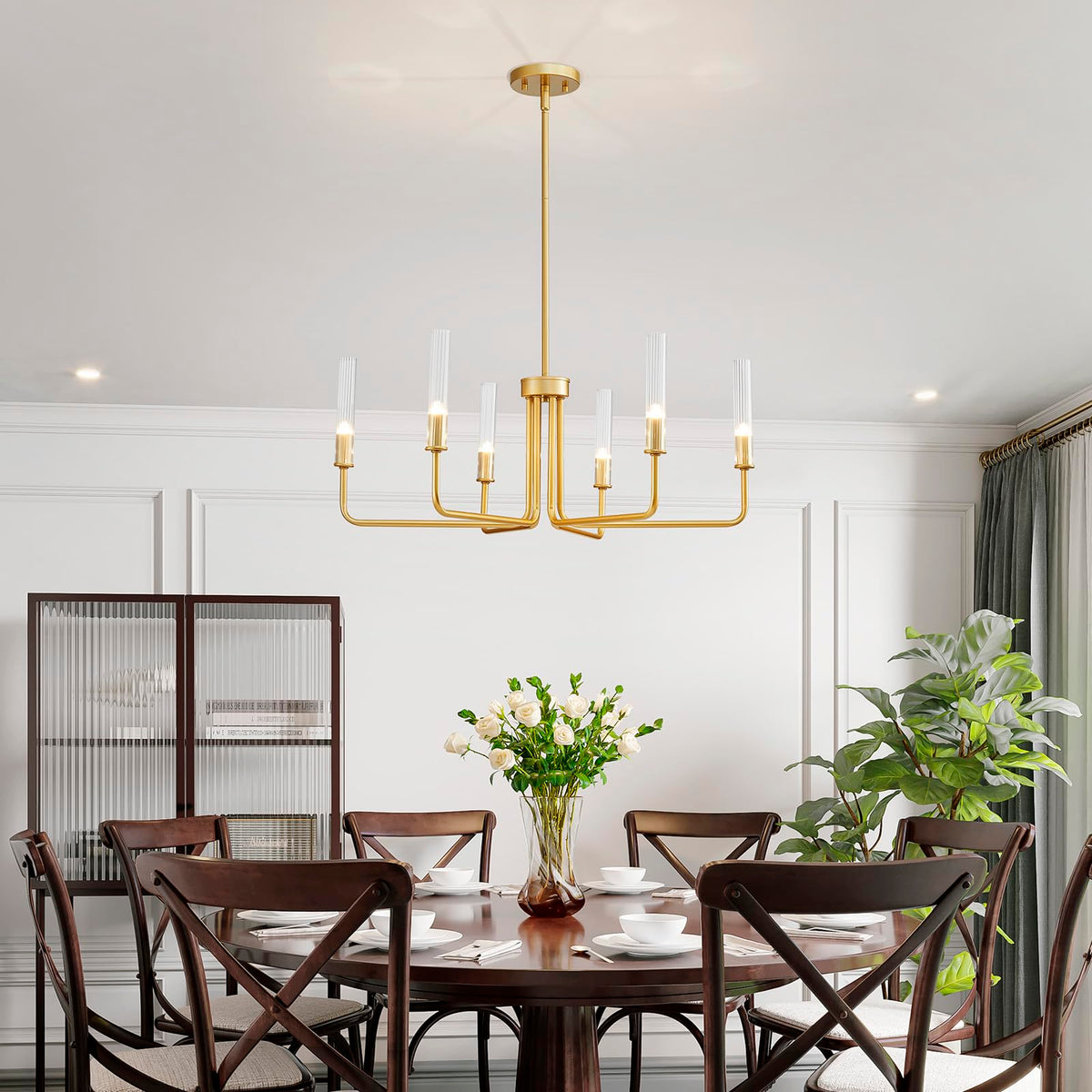 Saint Mossi Gold Farmhouse Chandelier For Dinning Room, Modern Pendant ...