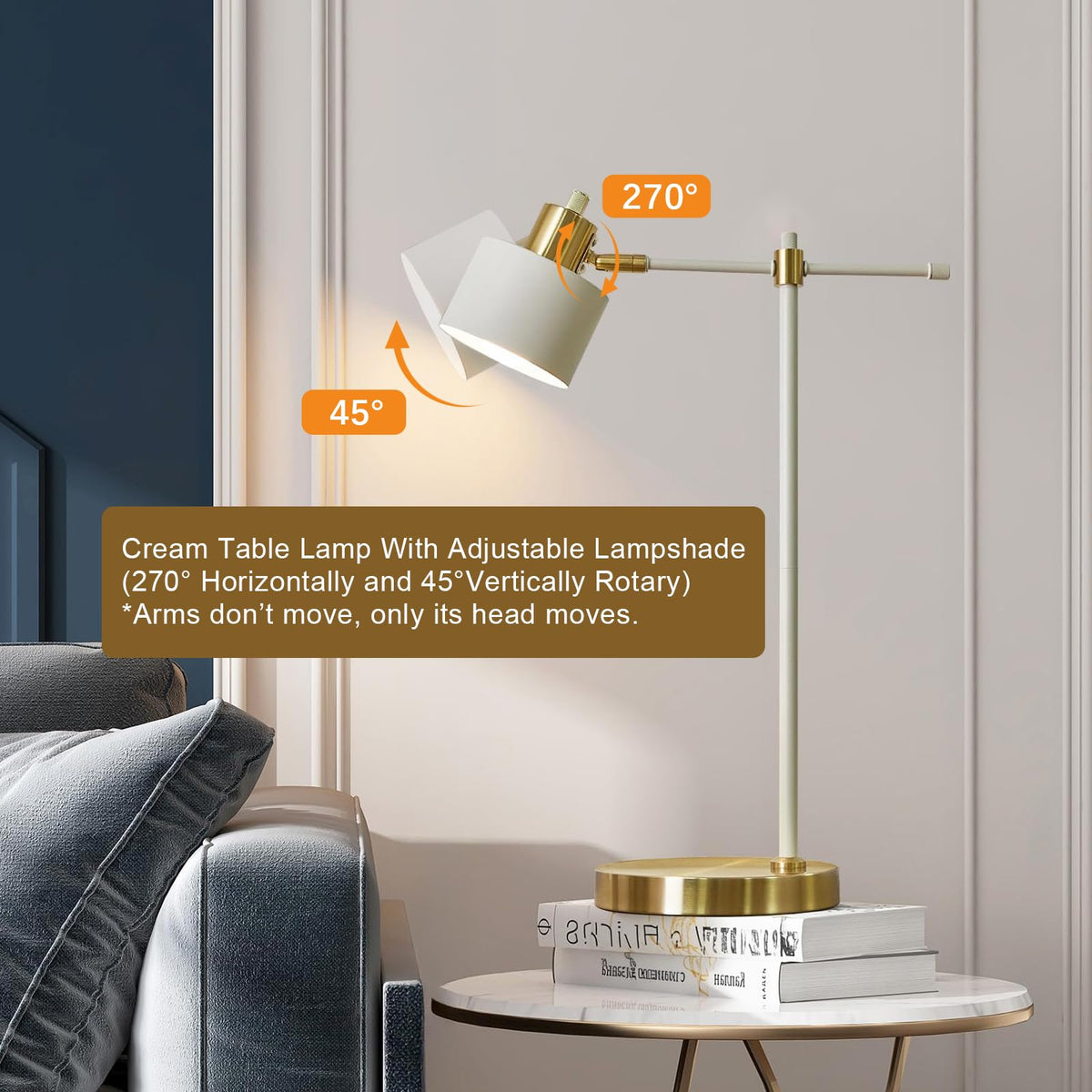 OYEARS Modern Industrial Desk Lamp - LED Metal Table Lamp for Office ...