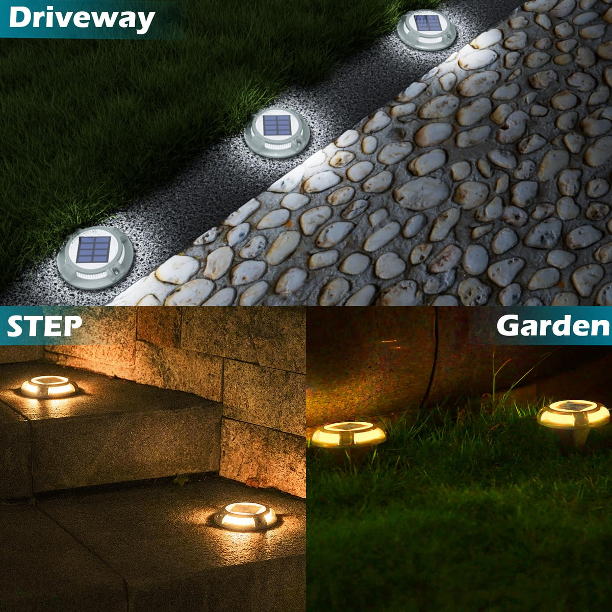 SIEDiNLAR Solar Driveway Lights Outdoor 4 Modes 40 LEDs Dock Driveway ...