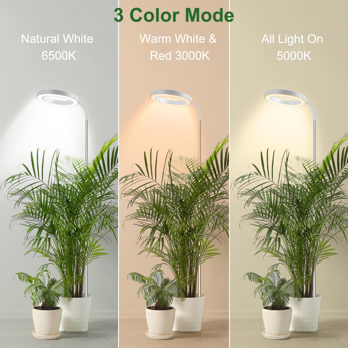 Wolezek Grow Lights For Indoor Plants Full Spectrum, 80 Leds 3 Colors ...