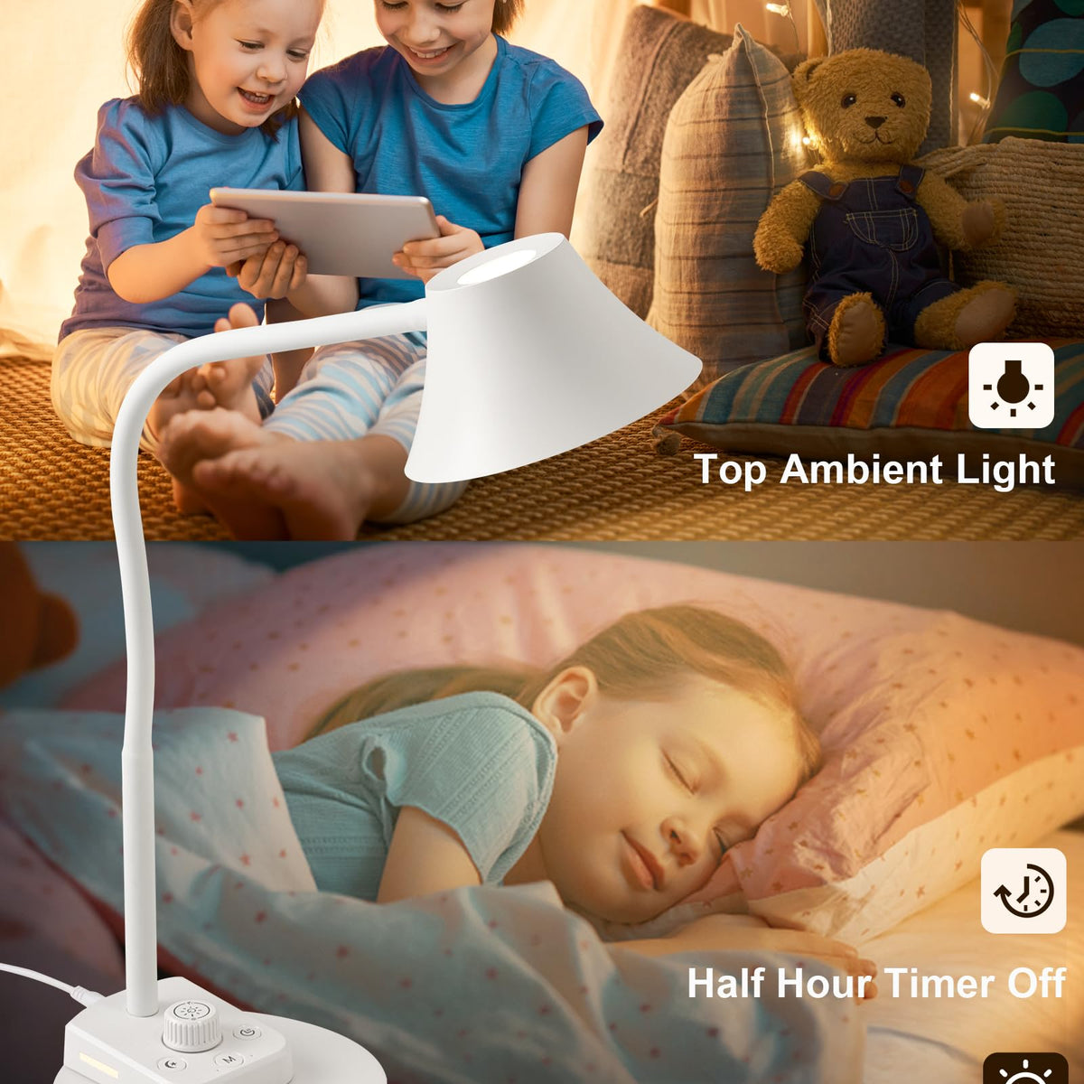 BOHON LED Desk Lamp, Fully Dimmable, USB A & C Charging, 5 Colors, Aut ...