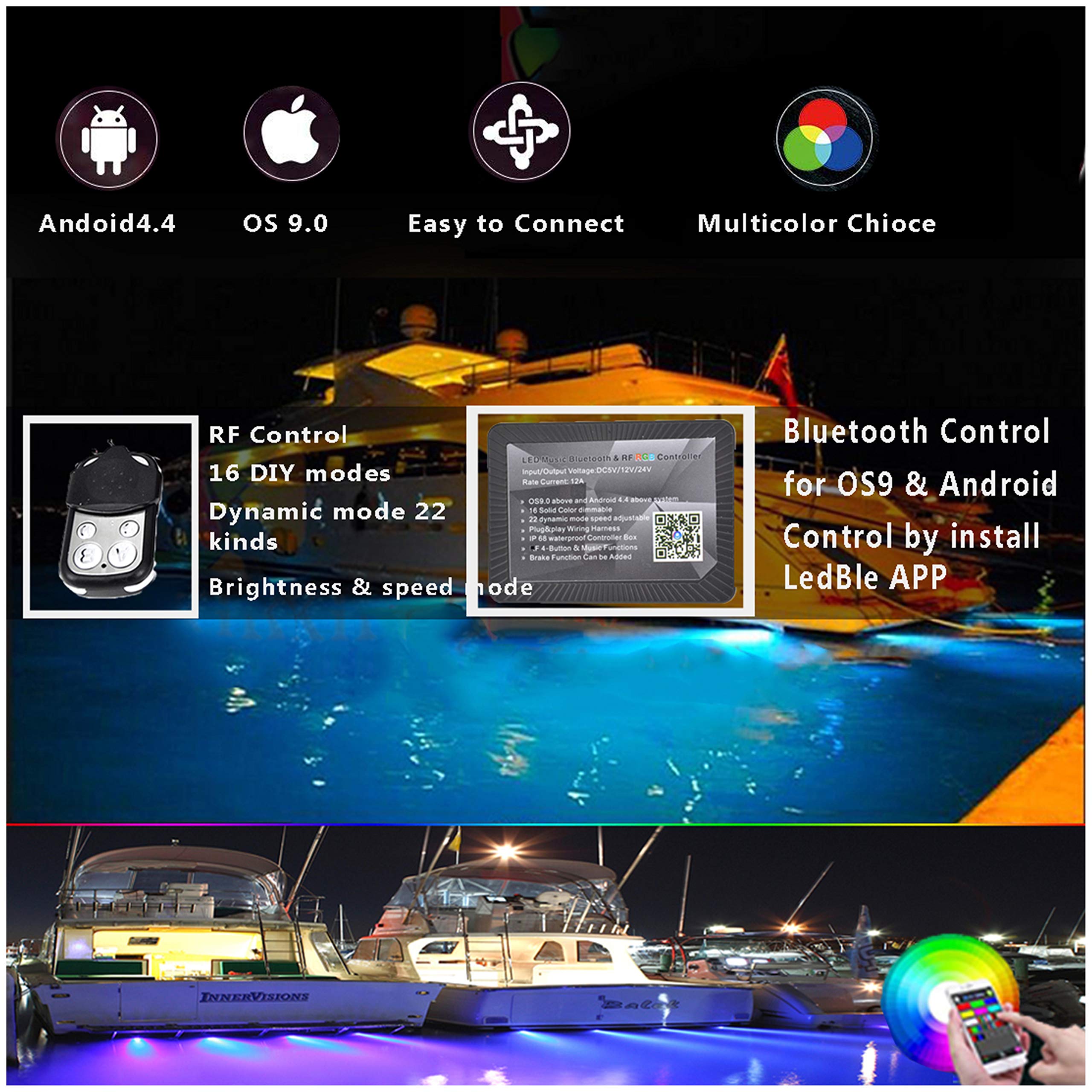 Nbwdy 2Pcs Rgb 1/2&amp;quot; Npt Led Boat Drain Plug Light Underwater Ligh ...