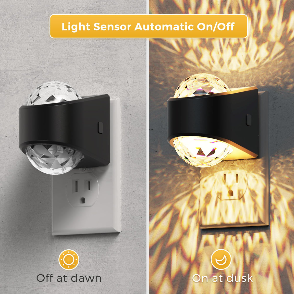 L LOHAS LED Night Lights Plug into wall, Soft Warm Night Light | Adjustable Brightness, Plug in Night Light, Auto Light Sensor, Wall Sconce-Style Design Nitelight, Bathroom, Hallway, 1 Pack