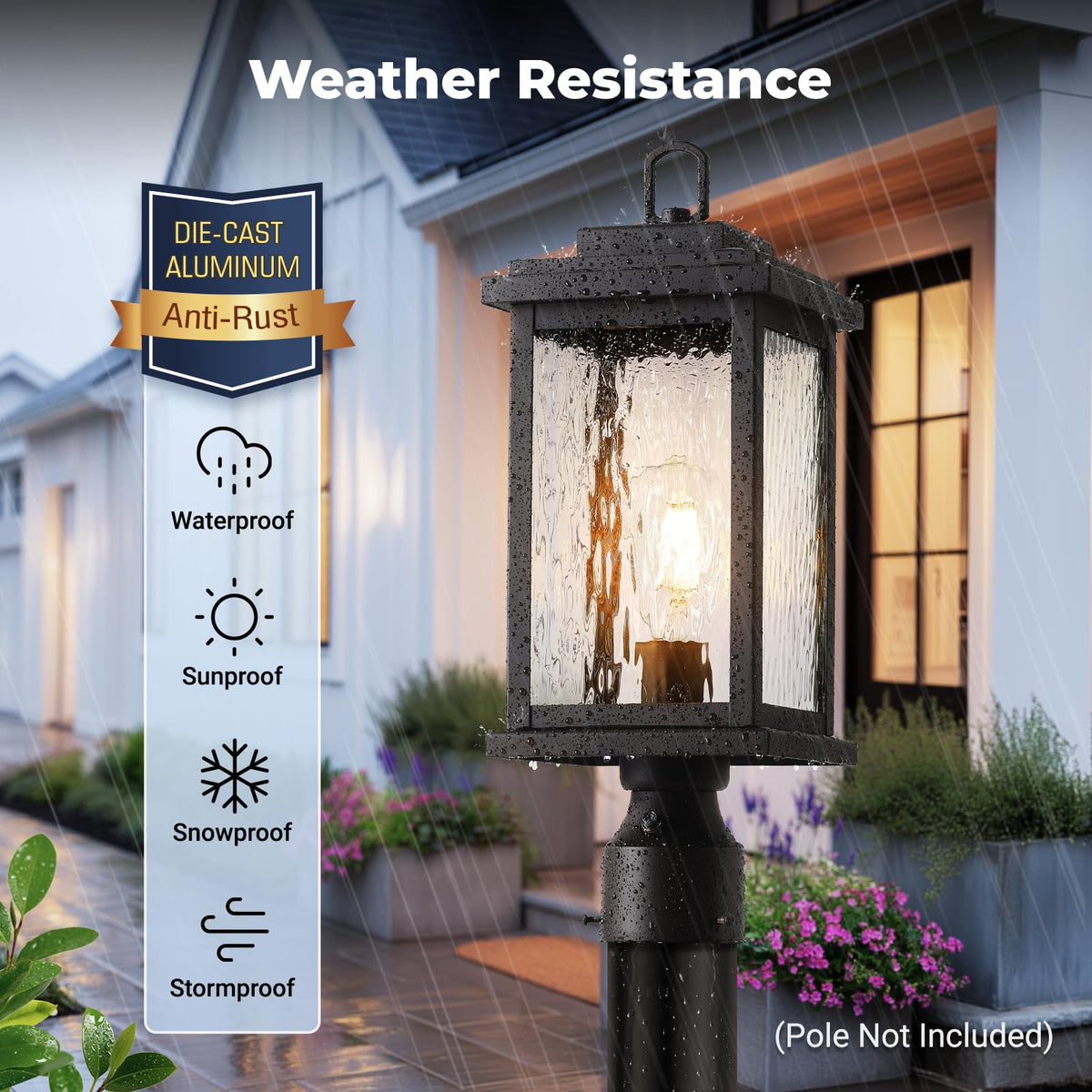 VIANIS Large Outdoor Post Light, Oil Rubbed Bronze, Hardwired Aluminum ...