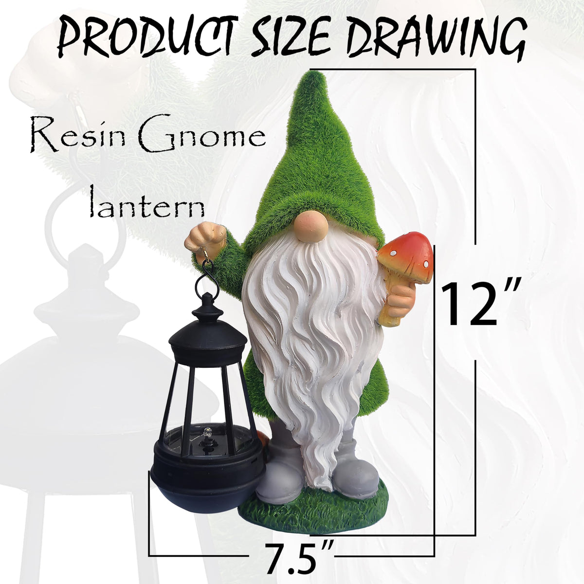 VIOYOUNS Solar Gnomes Garden Statues,Resin Gnome Figurine Holding