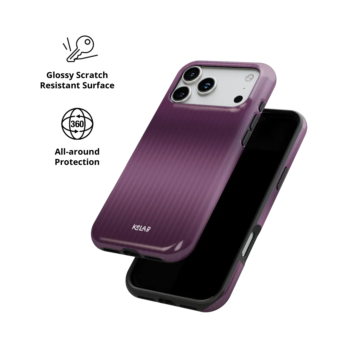 Violet Reverie | Purple Gradient Fluted Glass iPhone Case