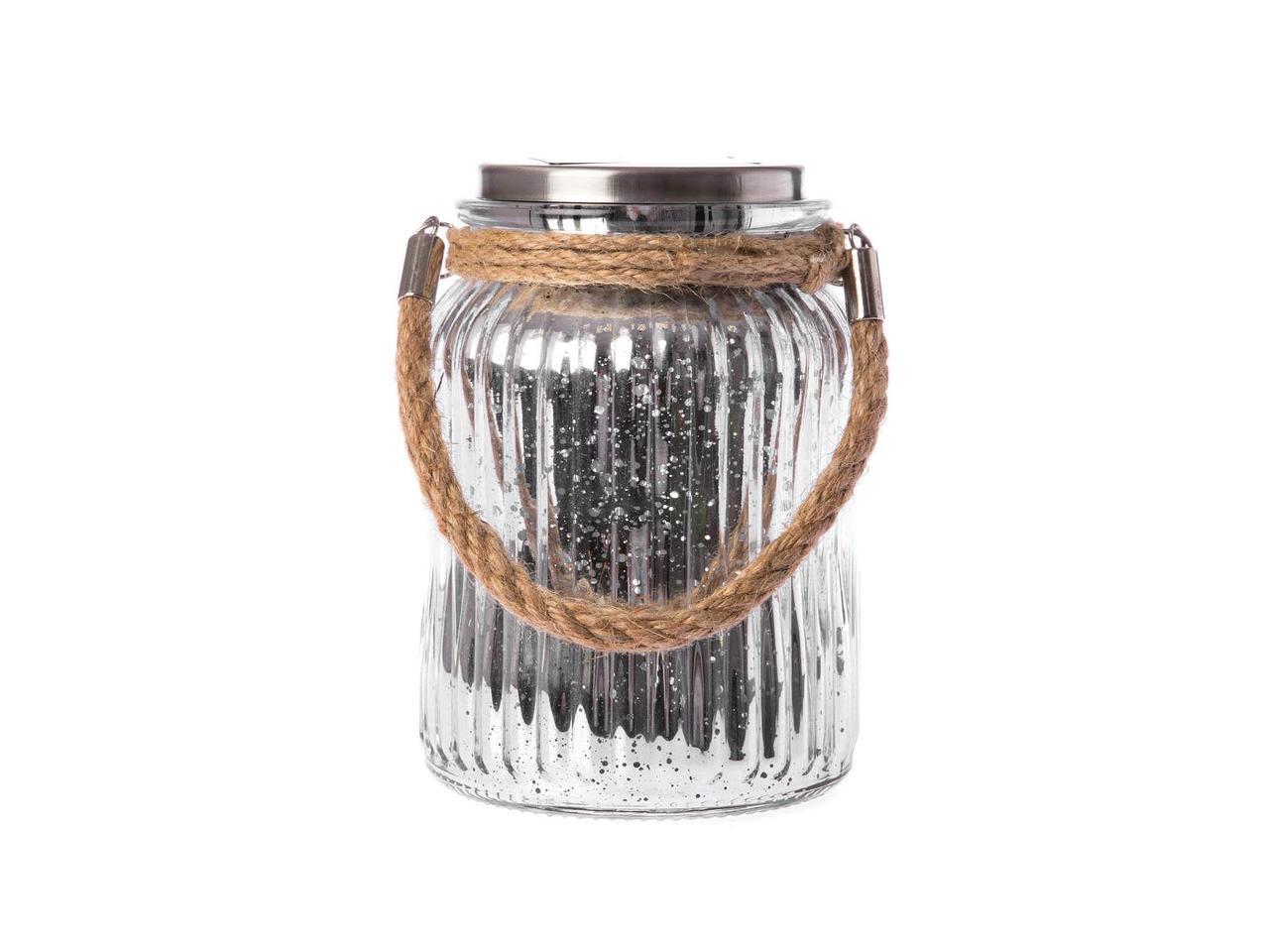 Home Zone Hanging Solar Lights - Decorative Rotating Led Mercury Glass Lanterns, 2-Pk, Silver, Elm0657V