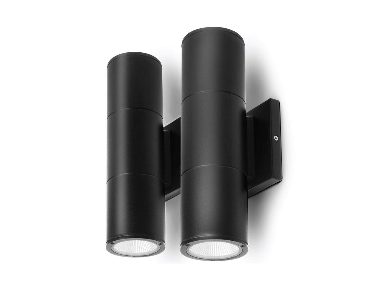 Home Zone Security Led Modern Wall & Porch Sconce Light (2-Set, Black)