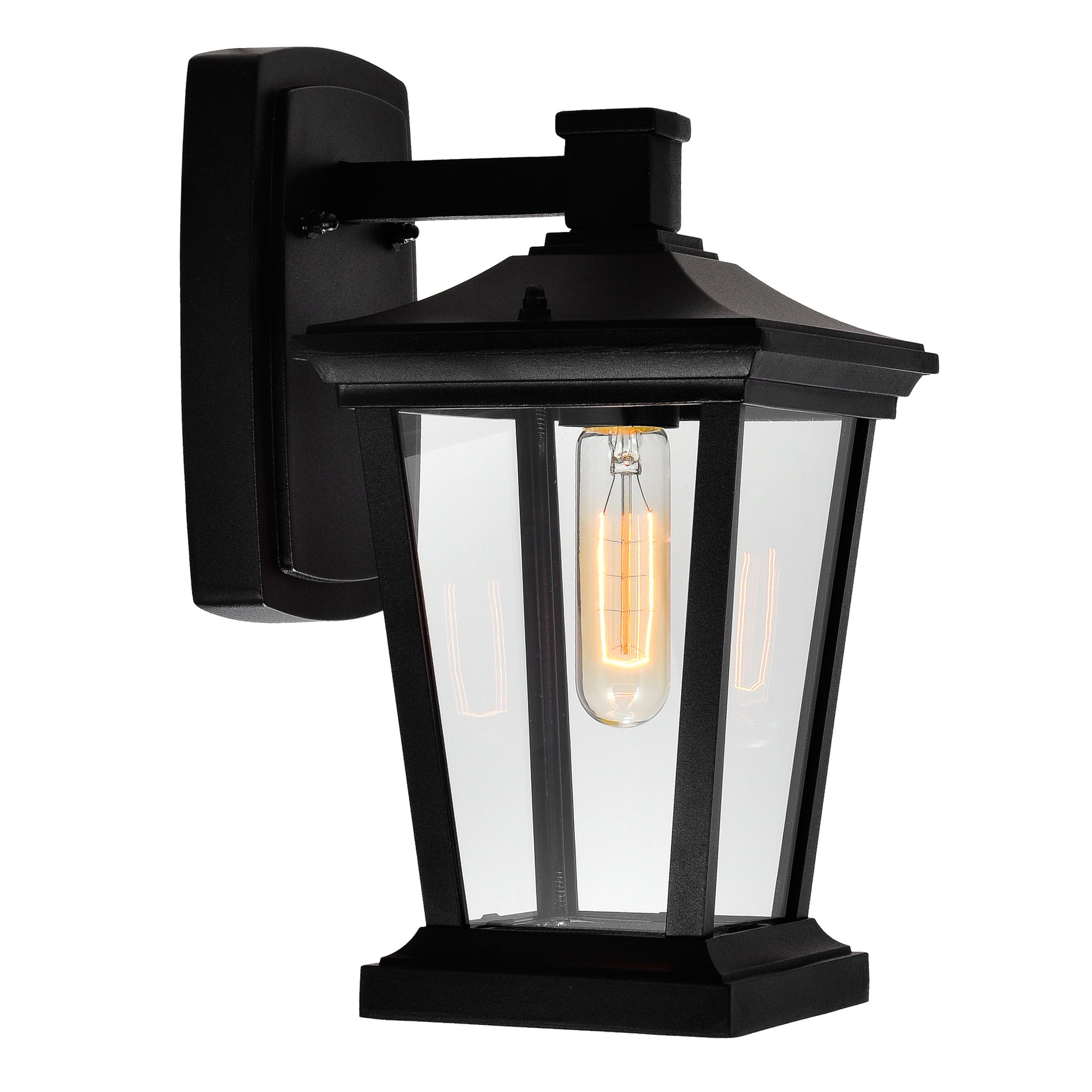Cwi Lighting Leawood Black Outdoor Wall Light - 1 Light Metal Fixture