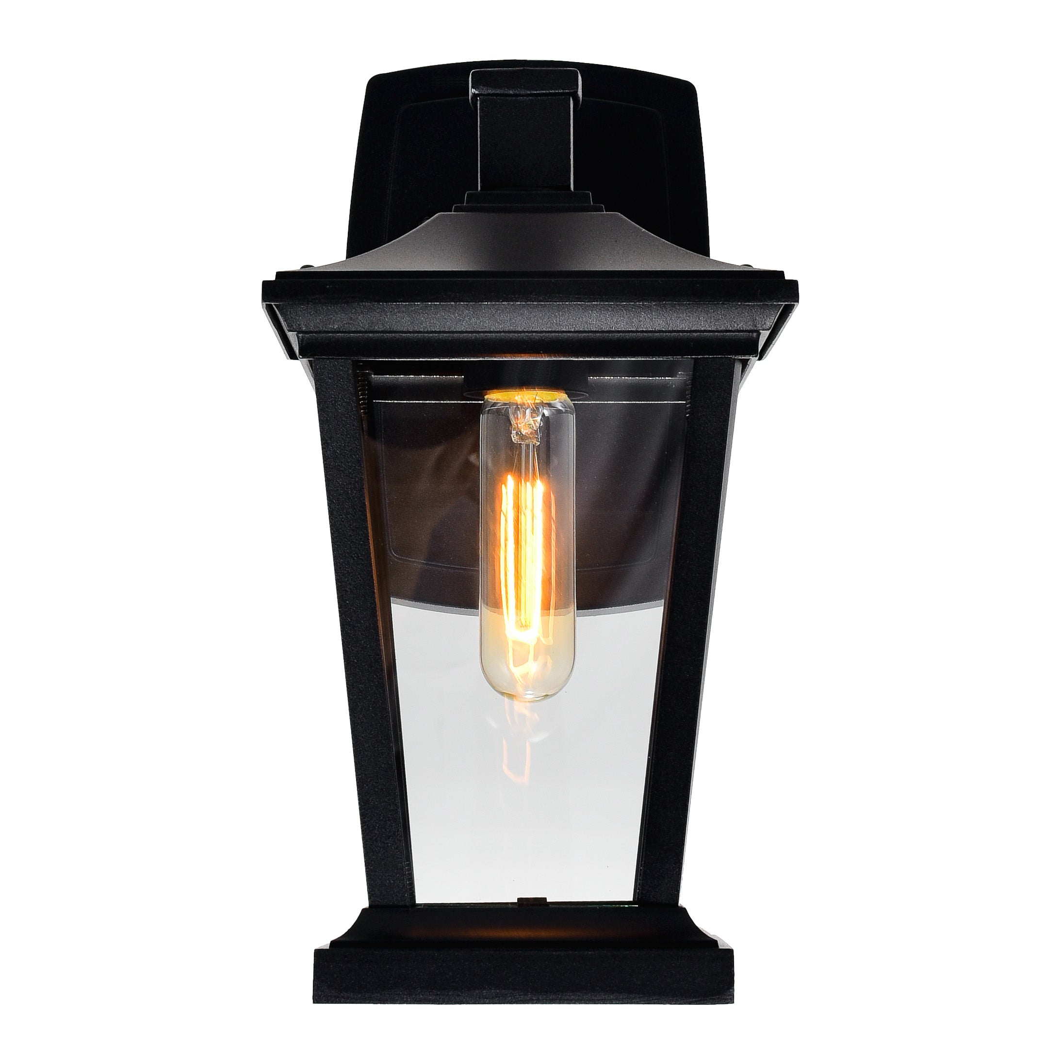 Cwi Lighting Leawood Black Outdoor Wall Light - 1 Light Metal Fixture