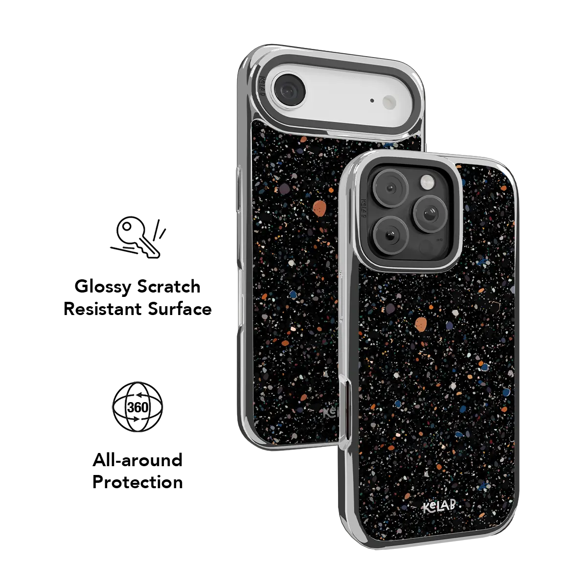 Obsidian Mist | Black Paint Splatter iPhone Case