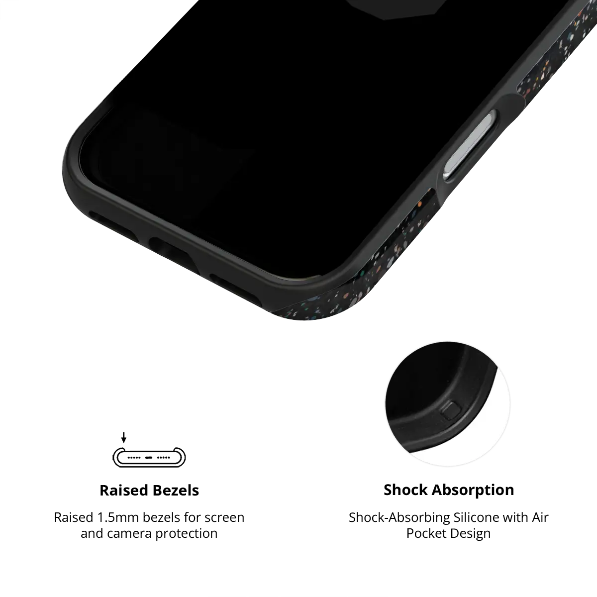 Obsidian Mist | Black Paint Splatter iPhone Case