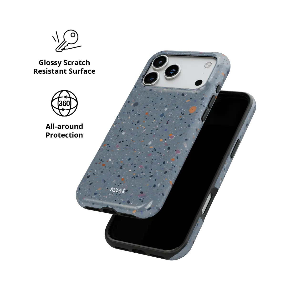 Seaside Drift | Blue Paint Splatter iPhone Case