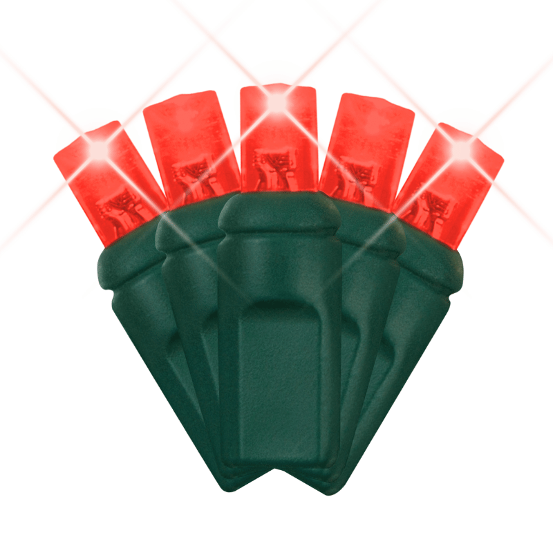 LED Mini Lights 5MM Red Twinkle Green Wire  6" Spacing