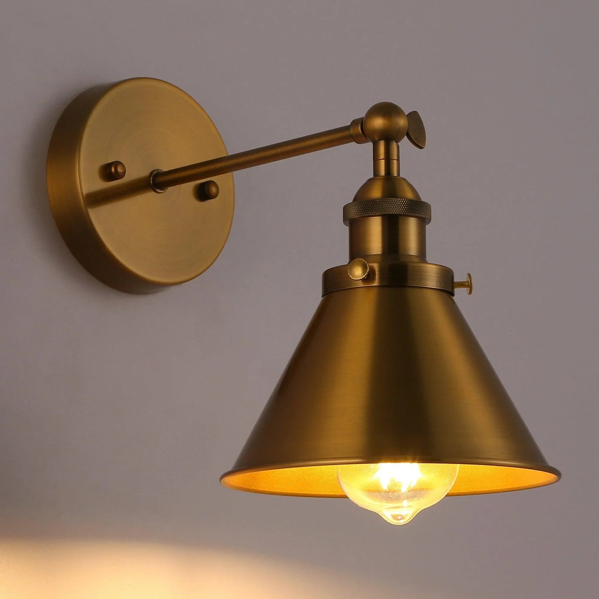 1-Light Rhem Brass Wall Sconce Light