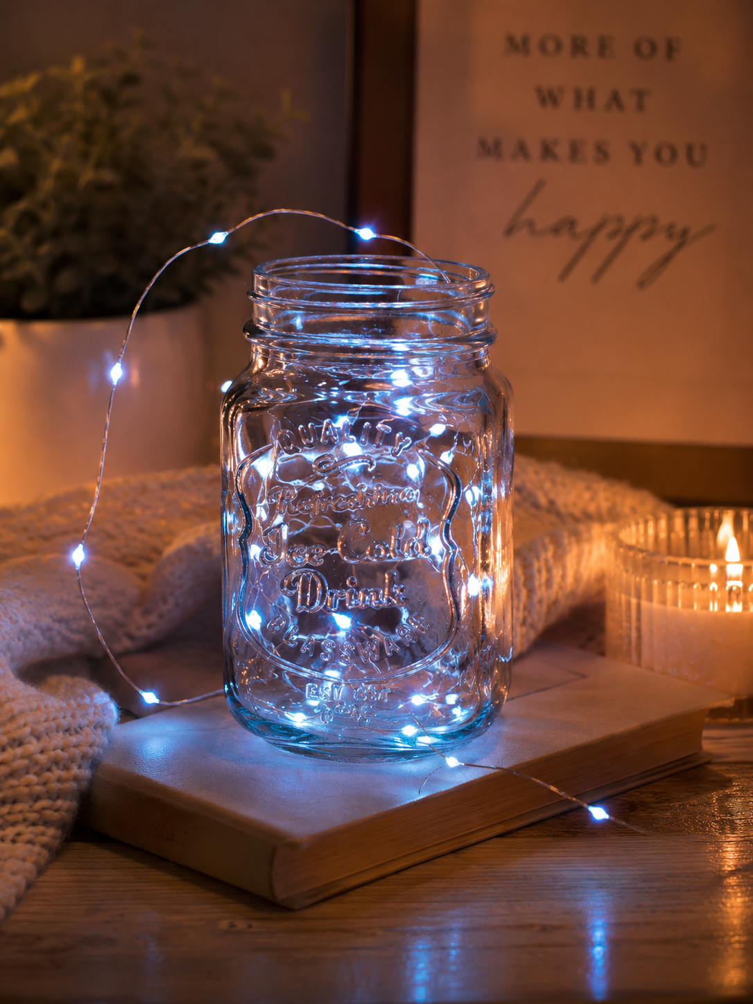 40 LED Clear Cable String Lights - Battery Operated