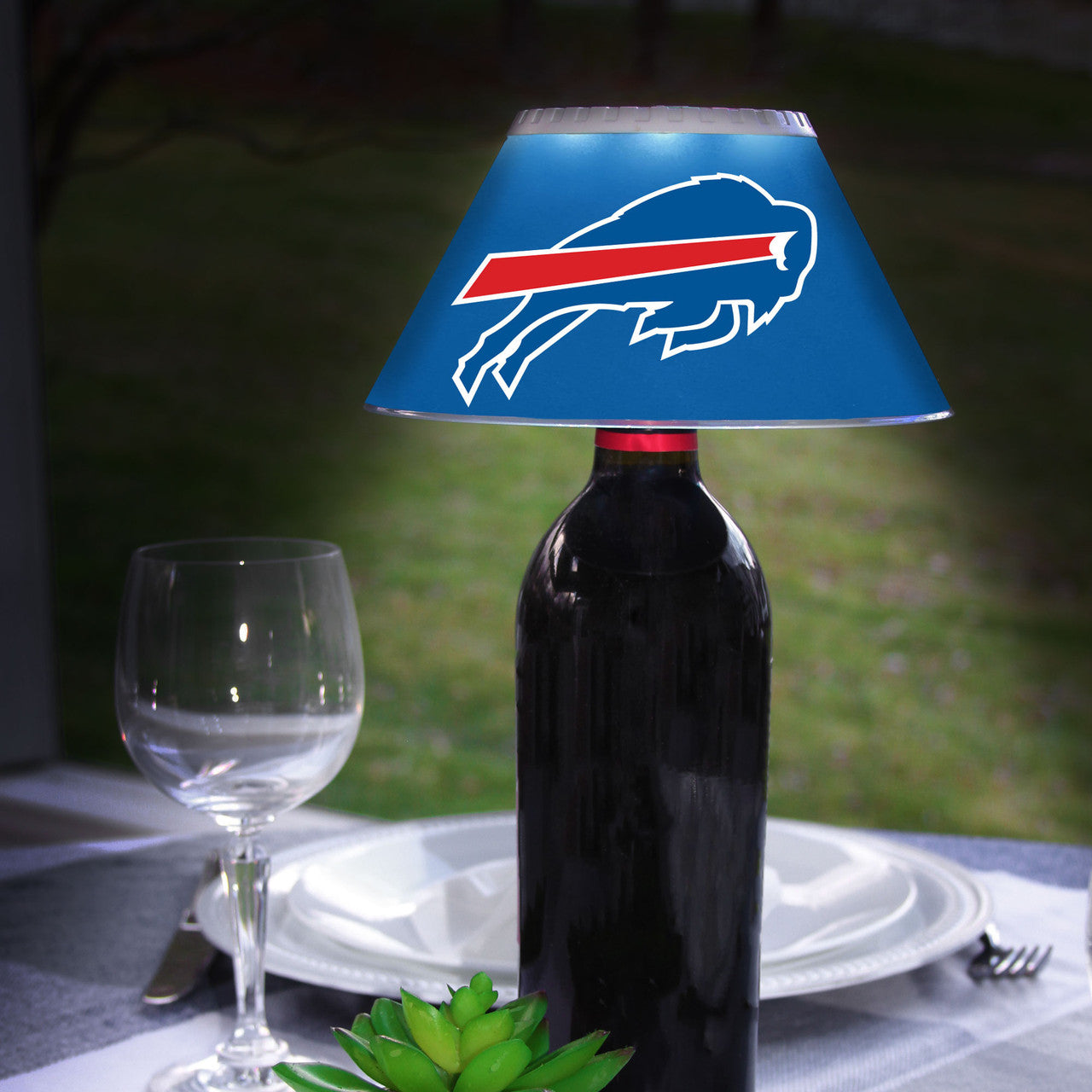 Sporticulture Nfl Buffalo Bills Team Pride Bottle Brite Led Shade - 7"X3.25" Battery Operated Sports Lamp Shade - Illuminate Your Team Spirit Ideal Fan Gifts & Home, Office & Man Cave Decor