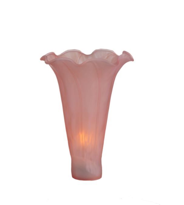 Meyda Tiffany Pond Lily Shade, Metal, 3.50 inches, Mottled Petal Pink, Model 10156, Bronze/Dark Finish