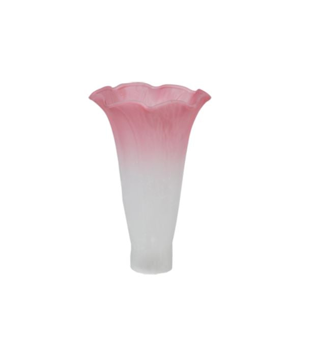 Meyda Tiffany Pond Lily Shade, 3in W x 5in H, Plum Pink and White, Metal, Model 10187, Bronze/Dark Finish