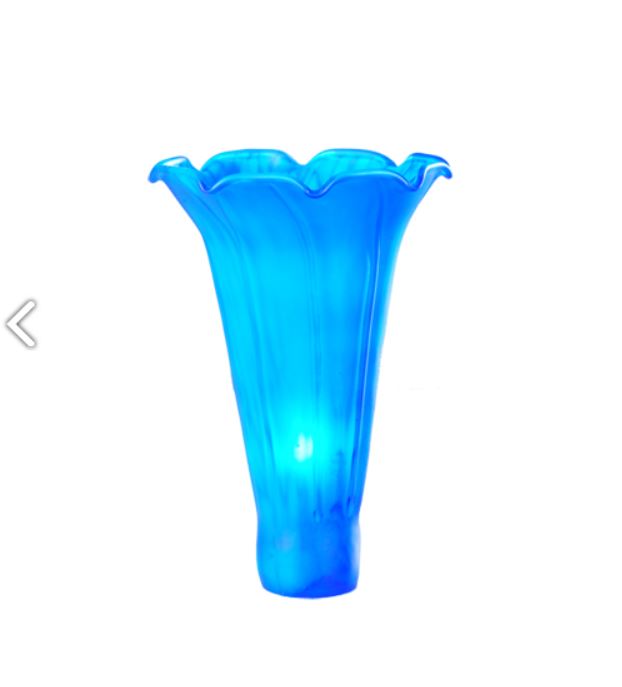 Meyda Tiffany Pond Lily Shade, Metal, 3in W x 5in H, Blue, Model 10202