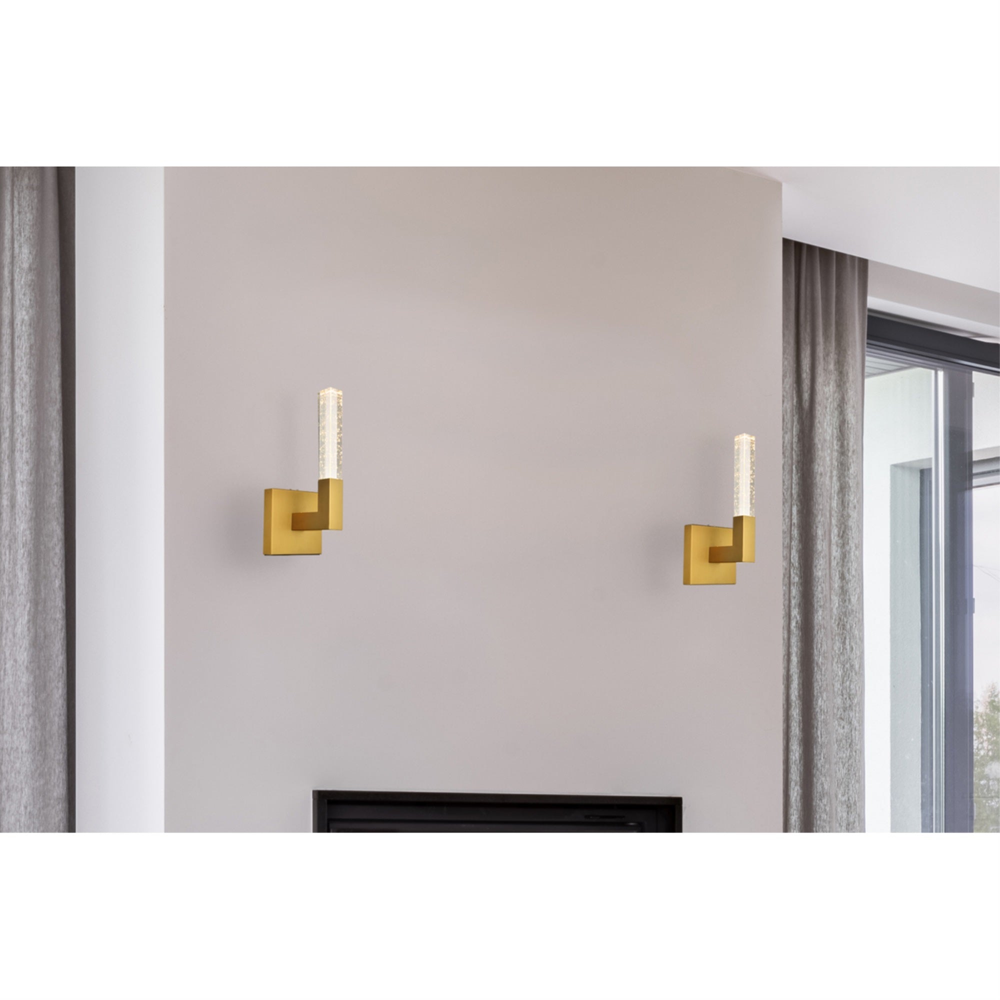Elegant Lighting Noemi Wall Sconce - 6 Inch Adjustable LED, Iron and Crystal, Satin Gold, Model 1030