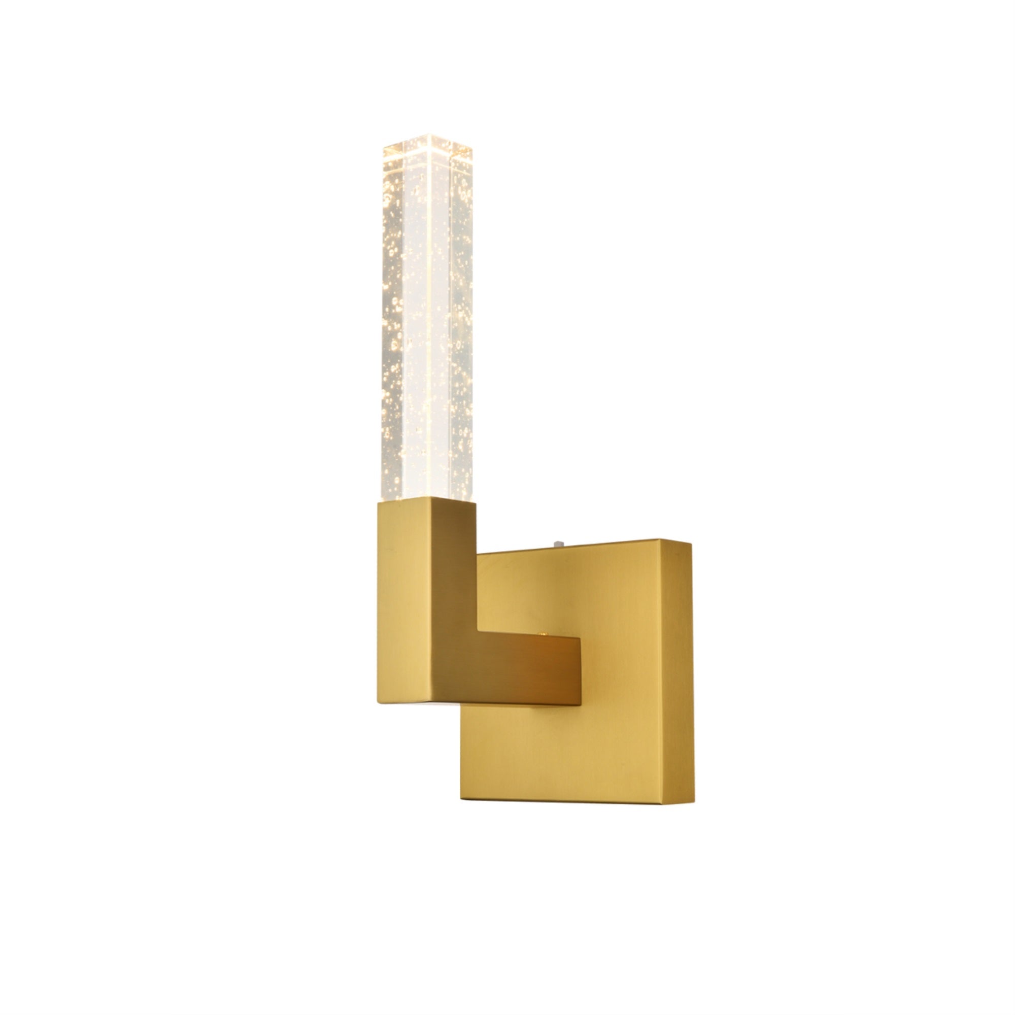 Elegant Lighting Noemi Wall Sconce - 6 Inch Adjustable LED, Iron and Crystal, Satin Gold, Model 1030