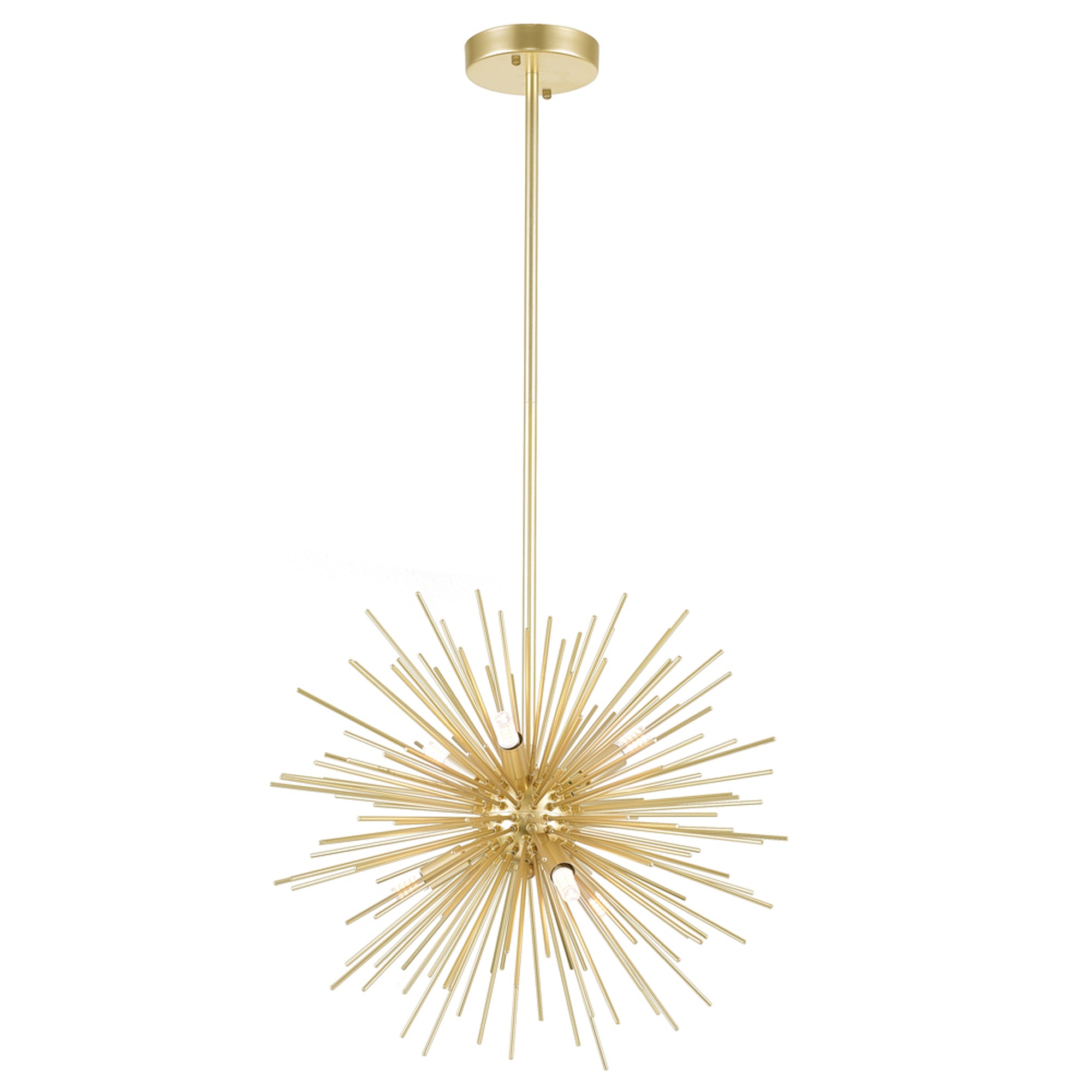6 Light Chandelier with Gold Leaf Finish
