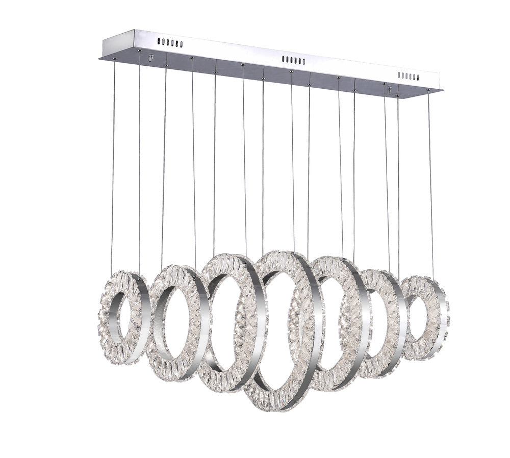 CWI Lighting Celina LED Chandelier, Chrome Finish, 37 inches, Model 1046P37-7-601-RC, Metal