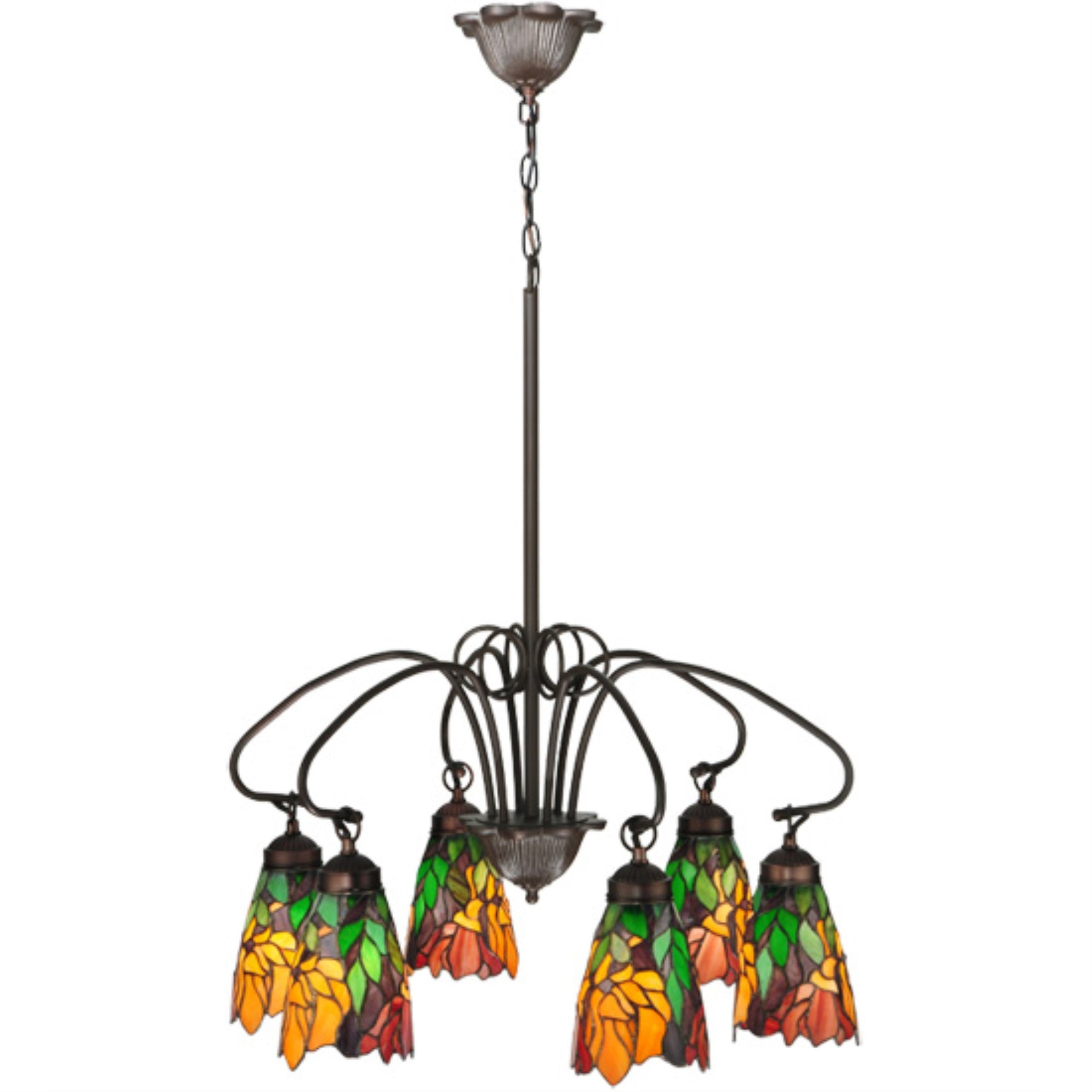 26 inch Wide Iris 6 Light Chandelier