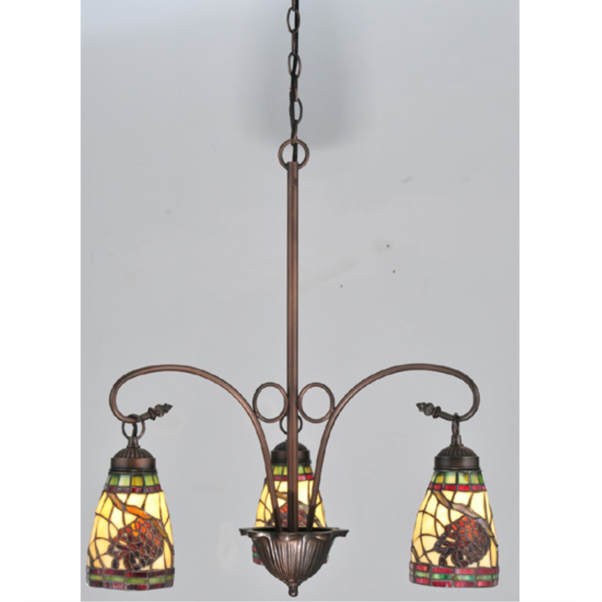 23 inchW Pinecone Dome 3 LT Chandelier