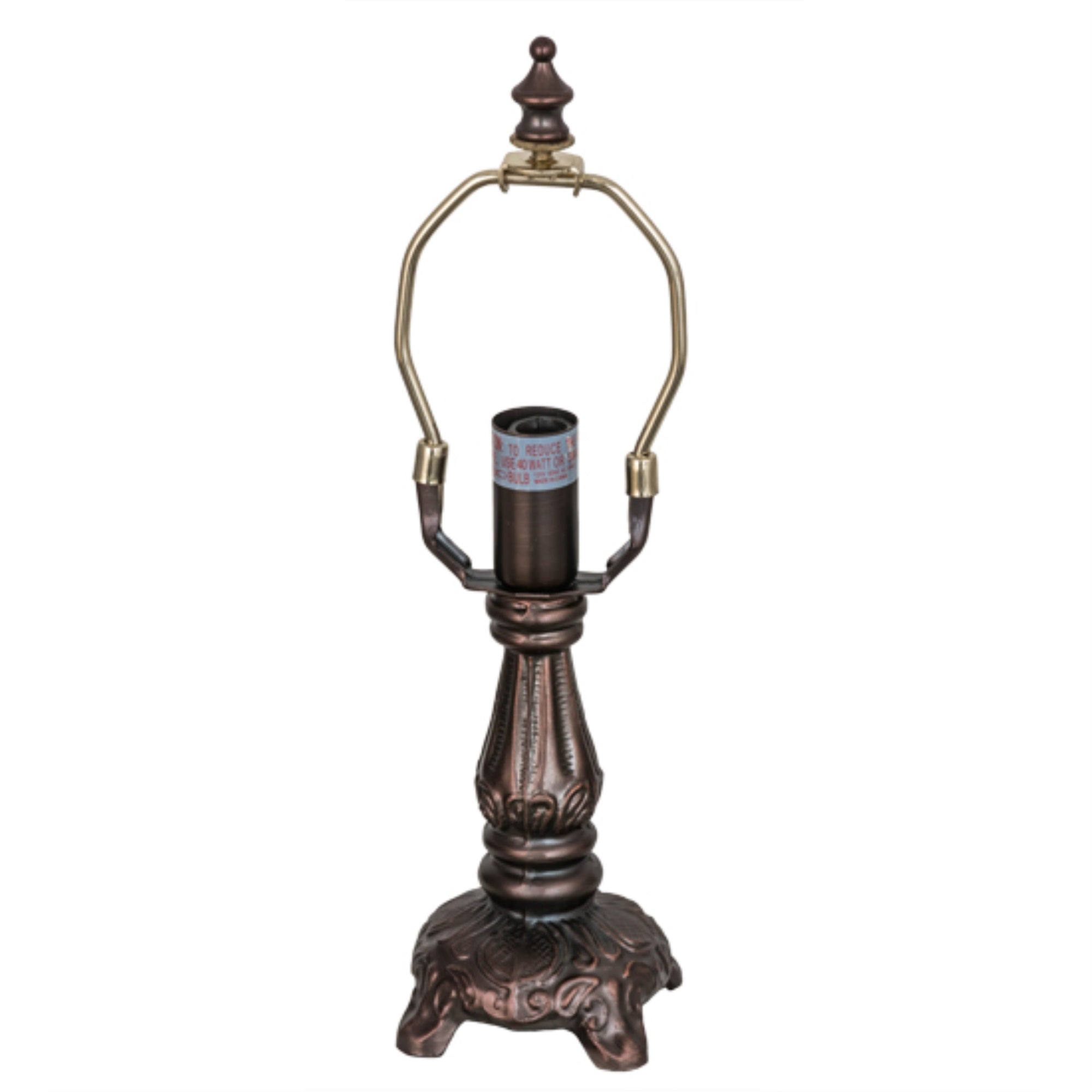 Meyda Tiffany One Light Table Base Mini Footed Collection 4 inches Mahogany Bronze Metal Model 10640