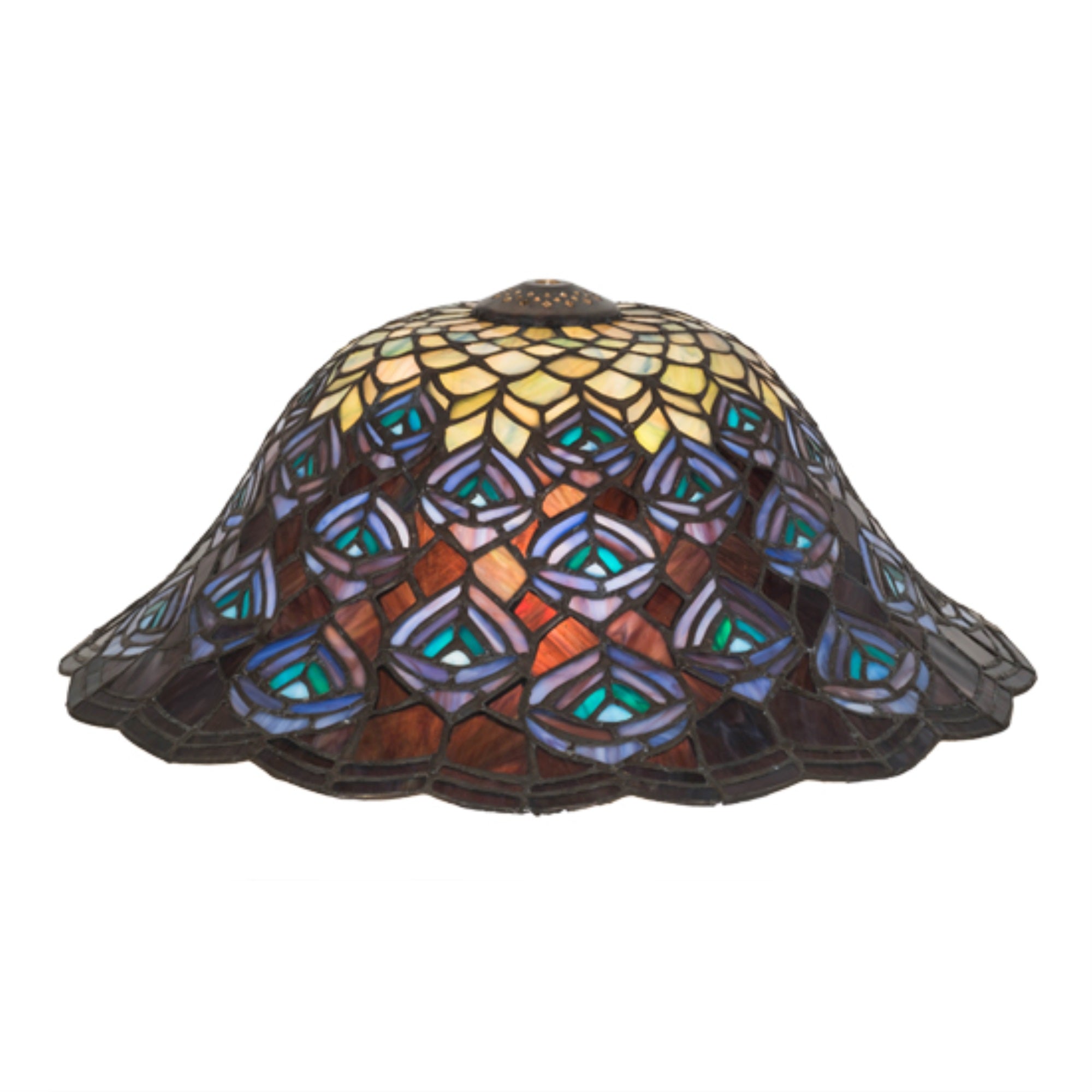 16 inchW Tiffany Peacock Feather Shade