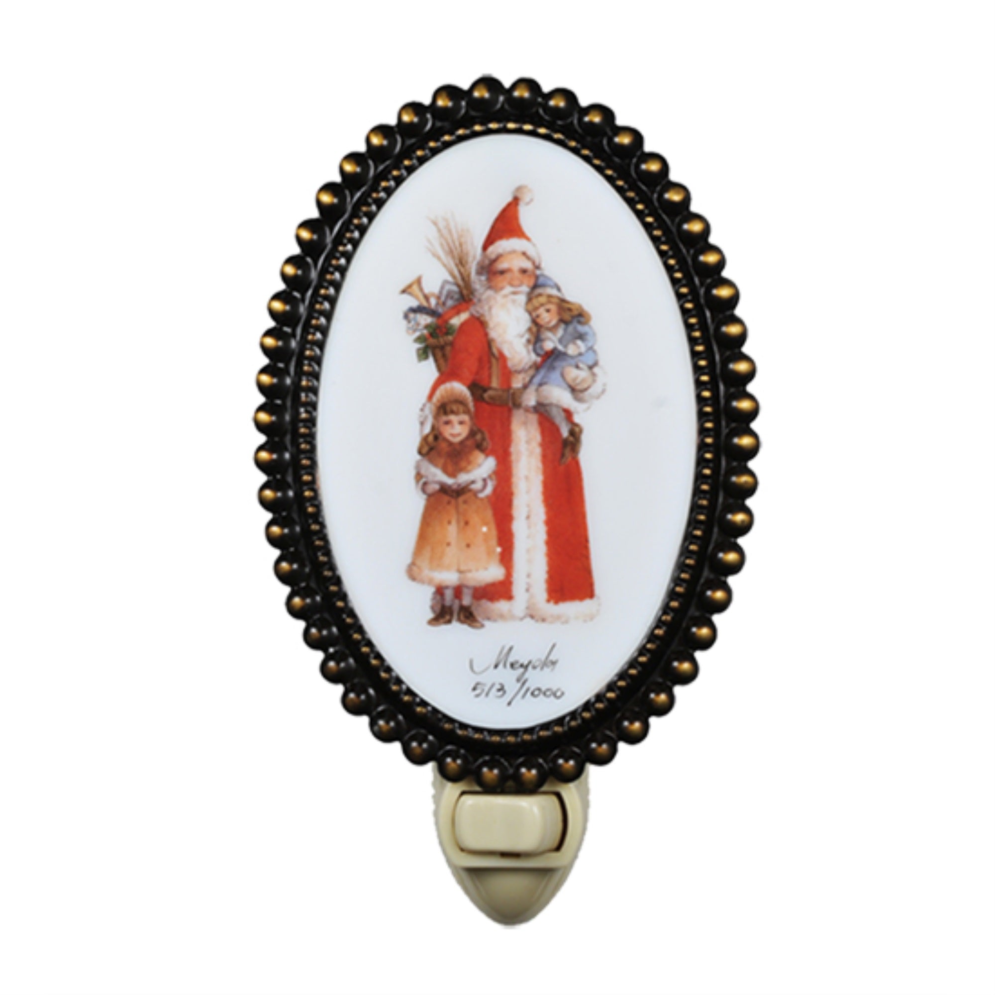 3.5 inchW Christmas Father Christmas & Friends Fused Oval Night Light