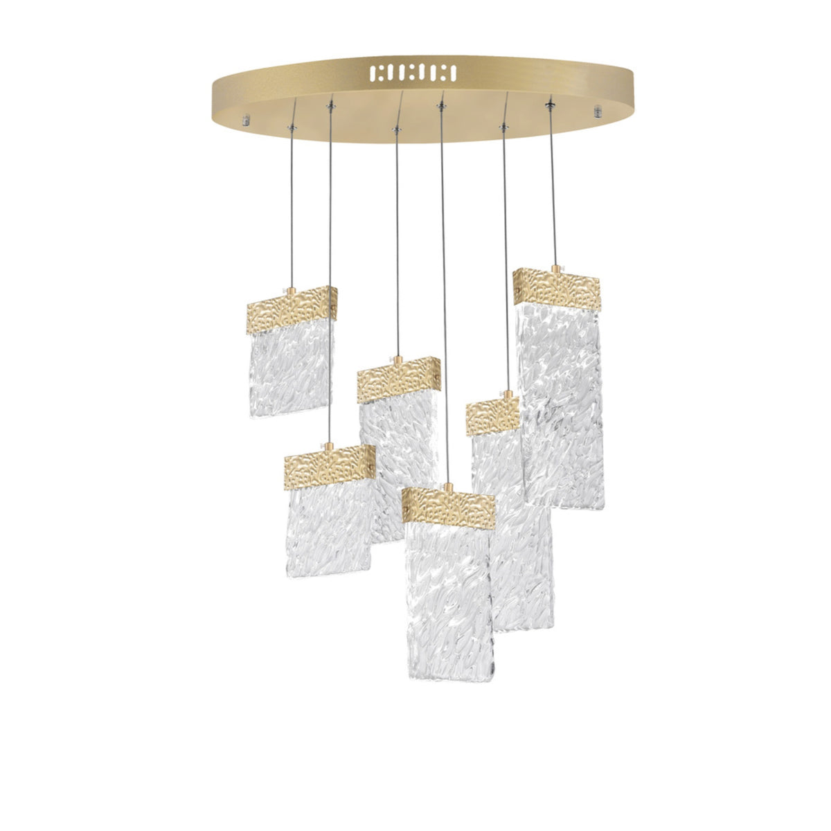 LED Chandelier with Gold Leaf Finish