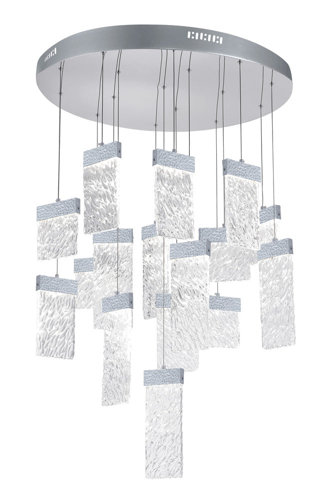 CWI Lighting Carolina LED Chandelier, Pewter Finish, Metal, 32 inches, Model 1090P32-16-269