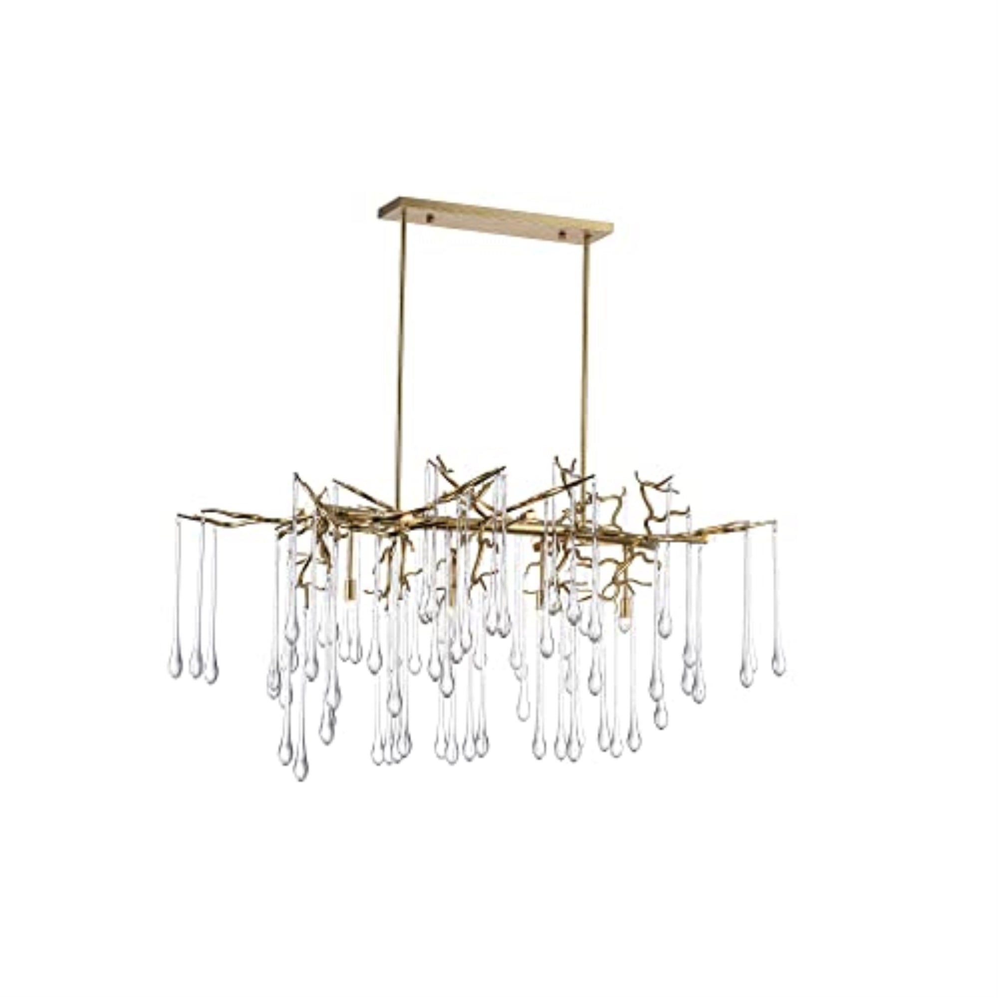 10 Light Chandelier with Gold Leaf Finish
