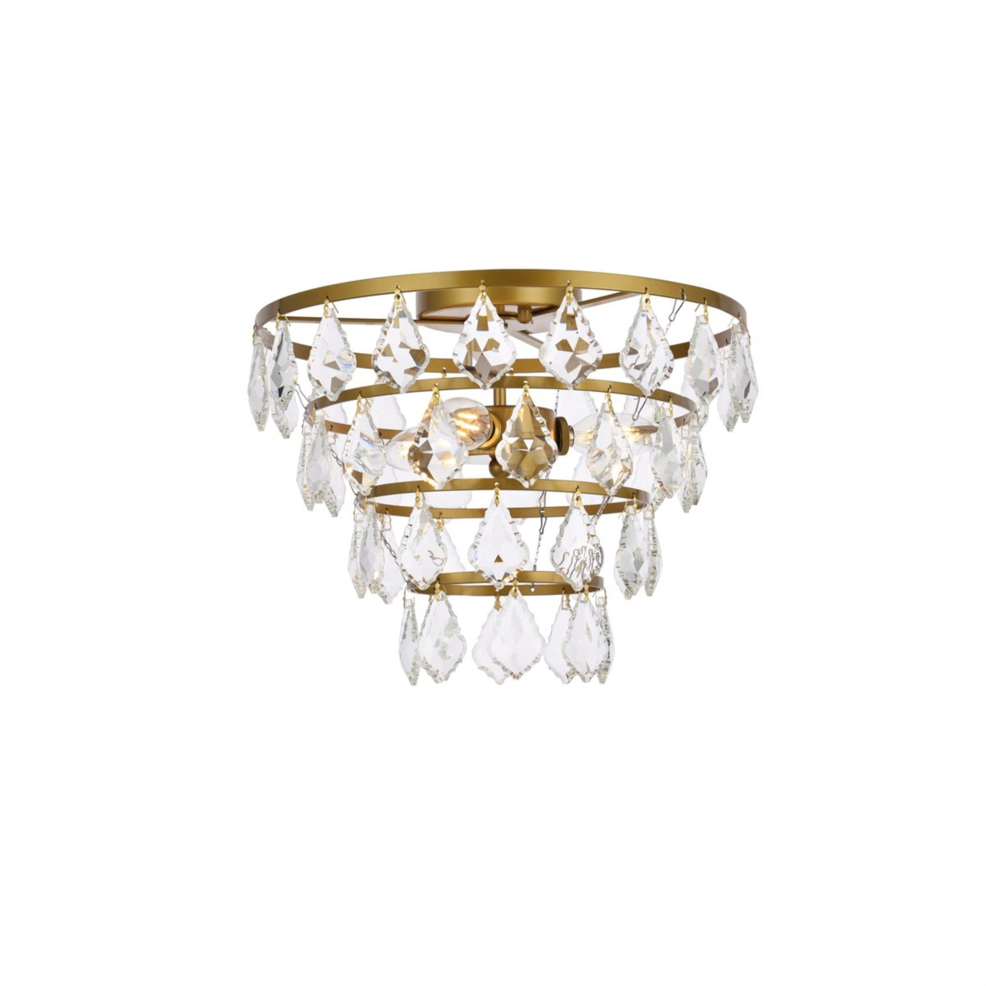 Ella 14 inch flush mount in brass