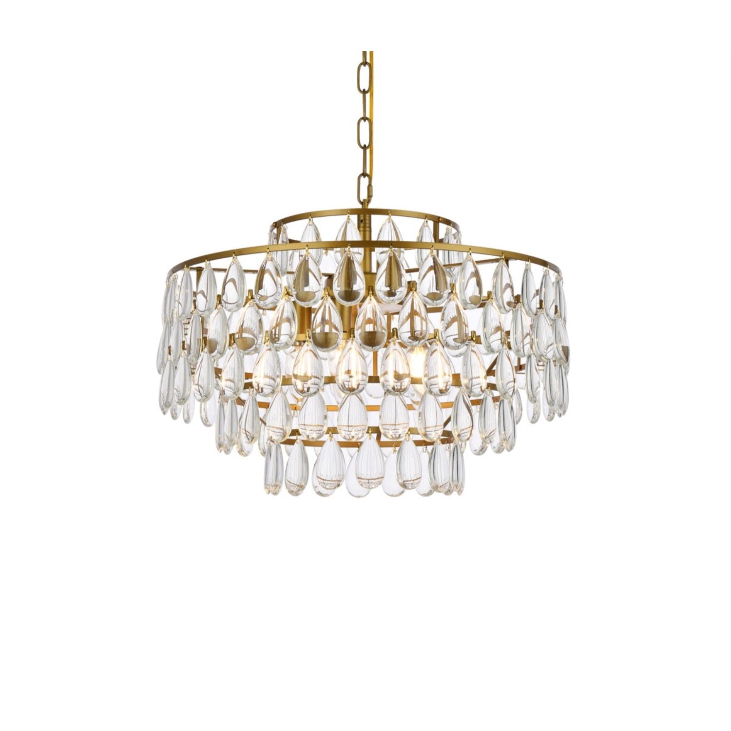 Elegant Lighting 20in Mila Pendant Light, Brass, Metal, Model 1102D20BR, Modern Home Decor