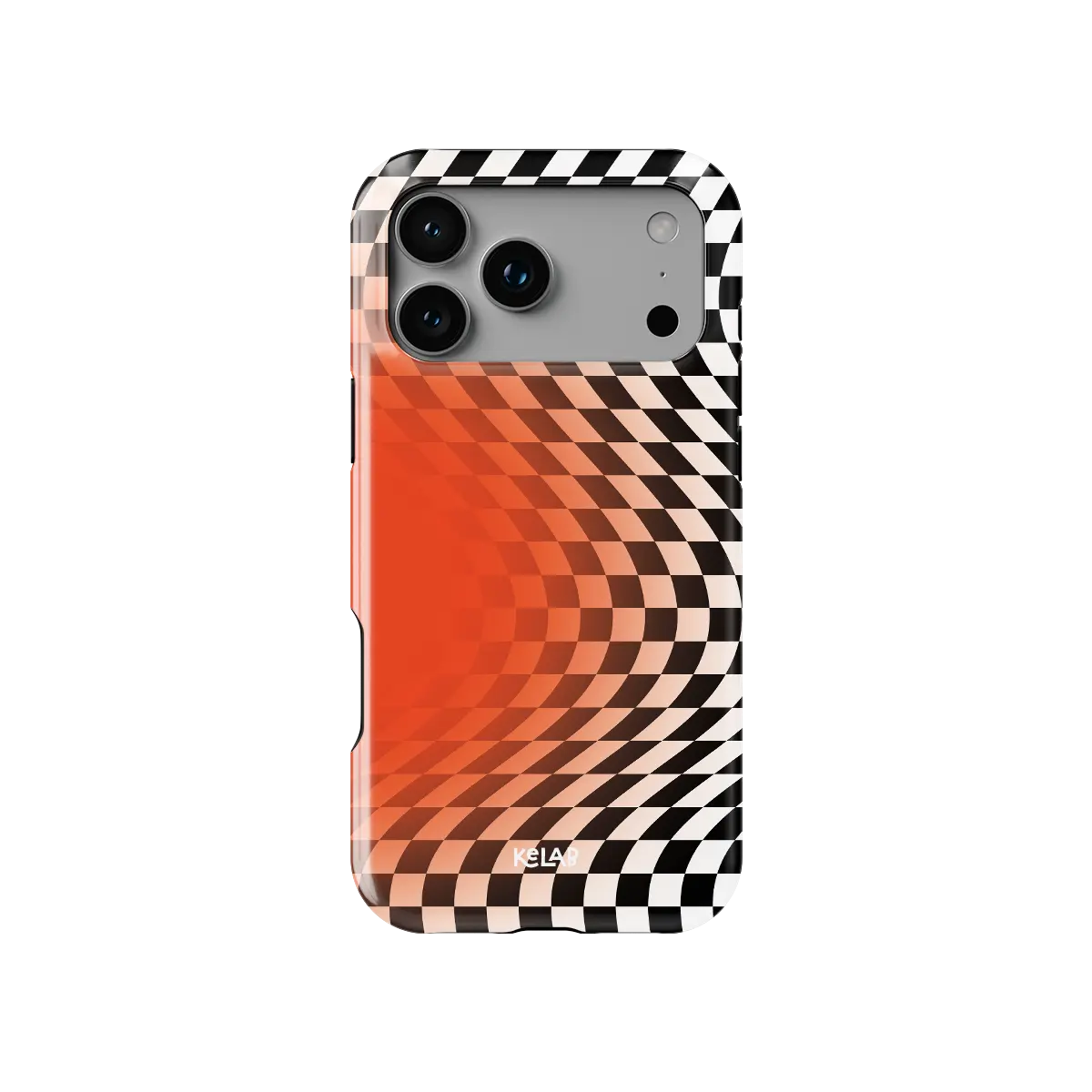 Sunflare | Orange Checkered Optical Illusion iPhone Case