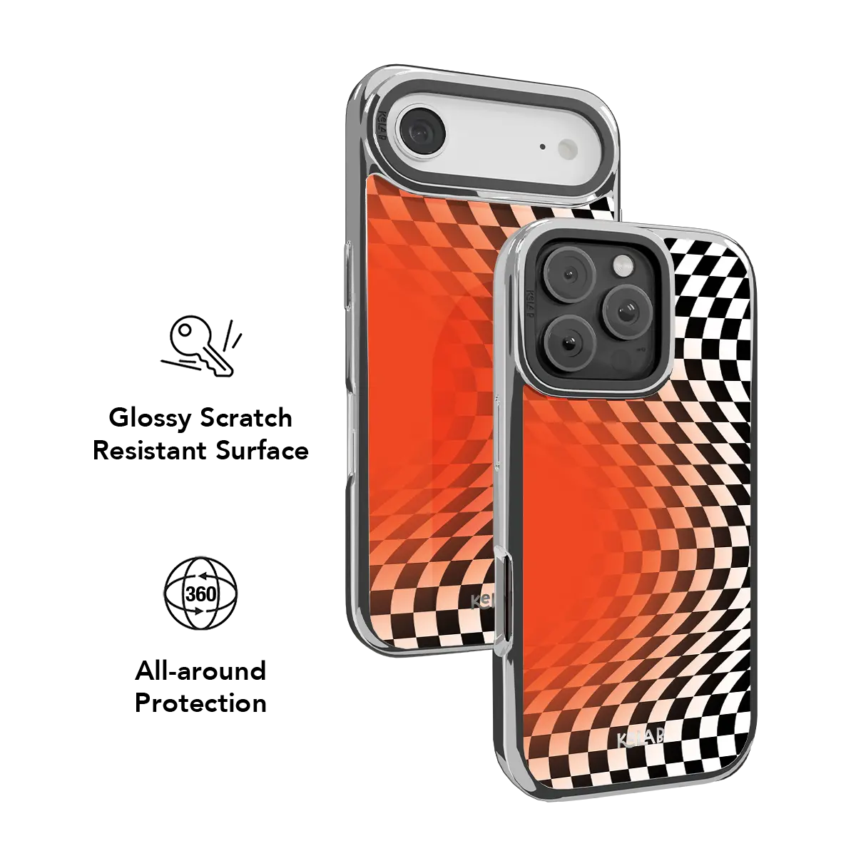 Sunflare | Orange Checkered Optical Illusion iPhone Case