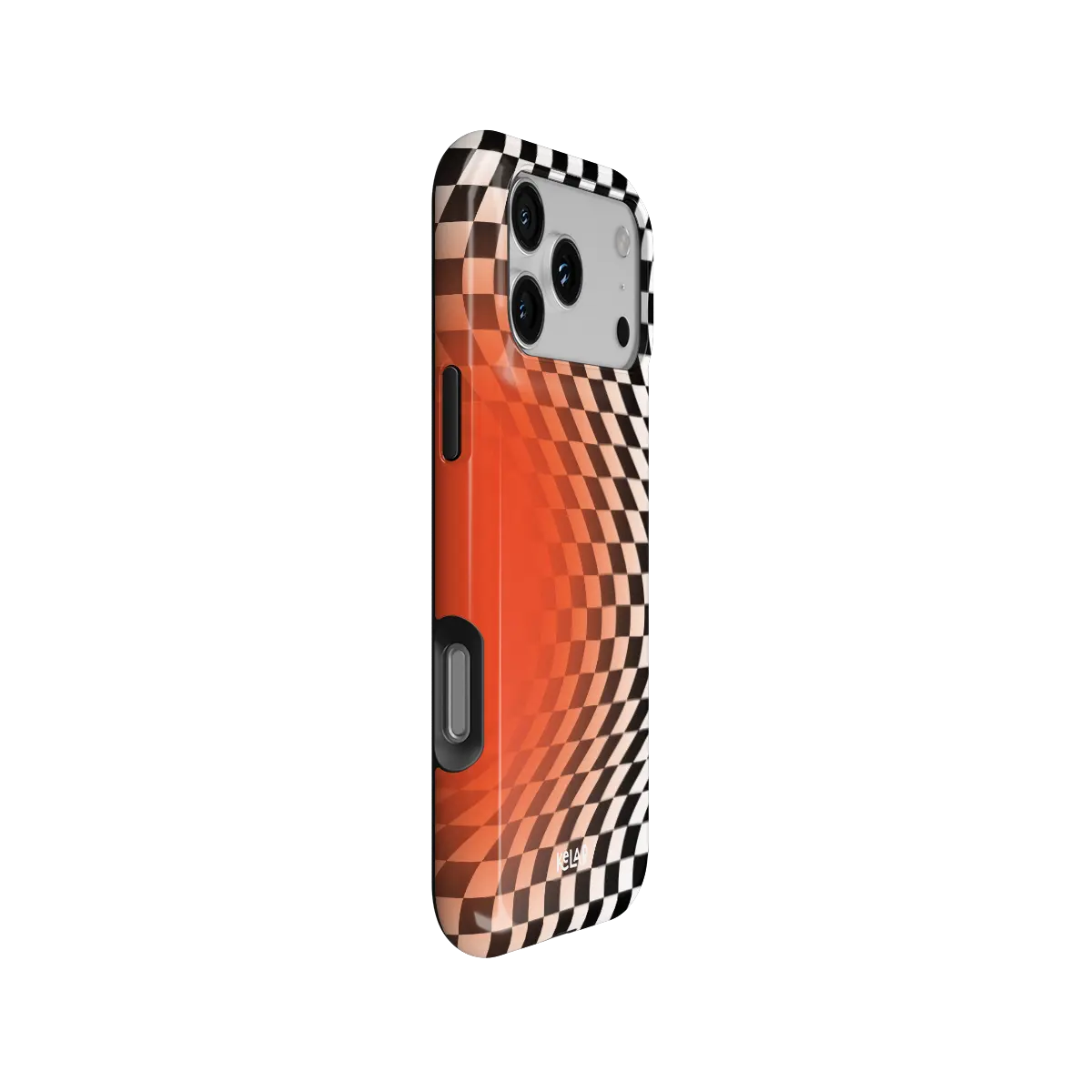 Sunflare | Orange Checkered Optical Illusion iPhone Case