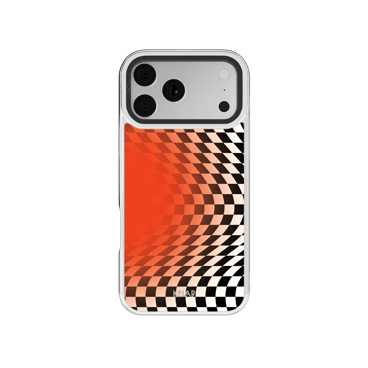 Sunflare | Orange Checkered Optical Illusion iPhone Case