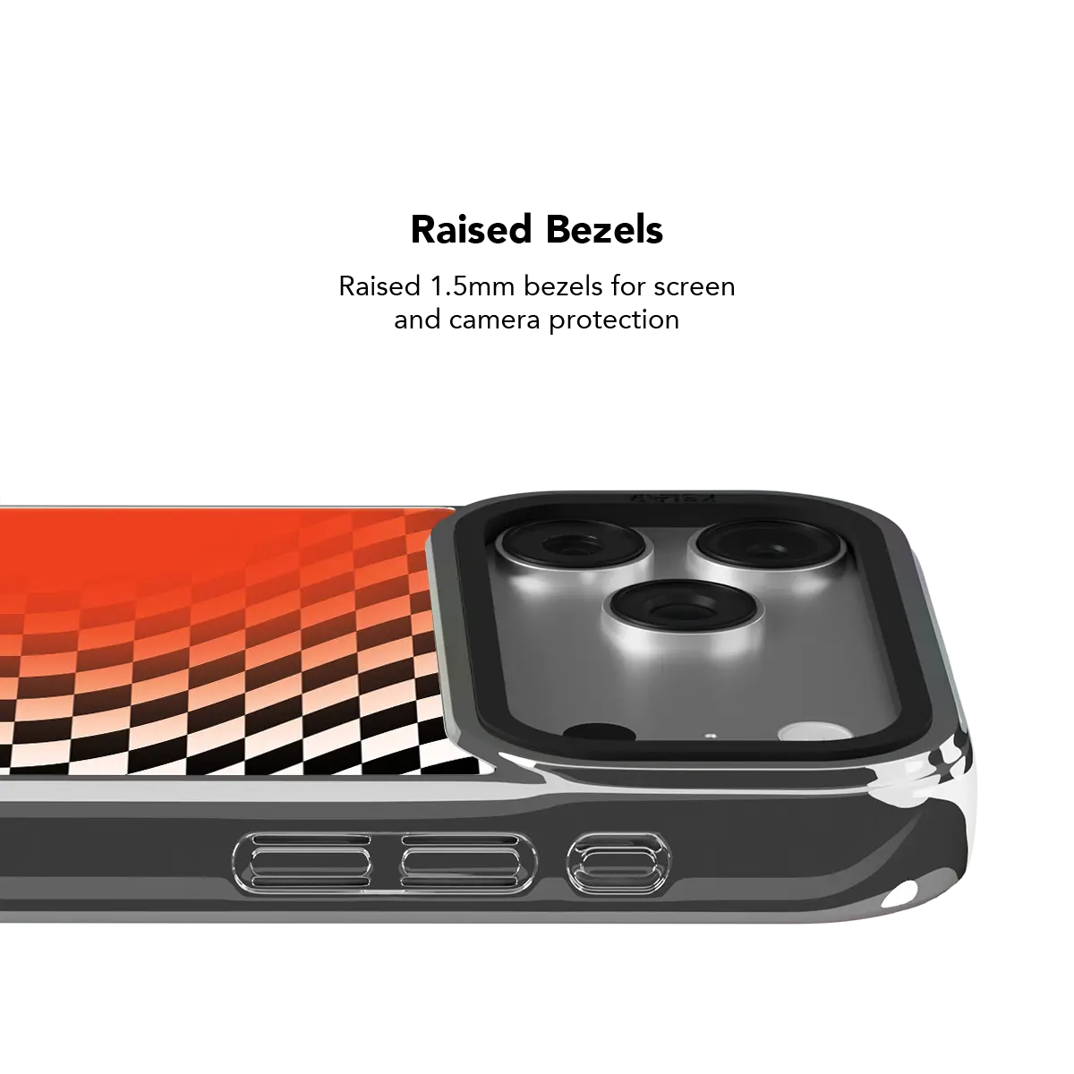 Sunflare | Orange Checkered Optical Illusion iPhone Case