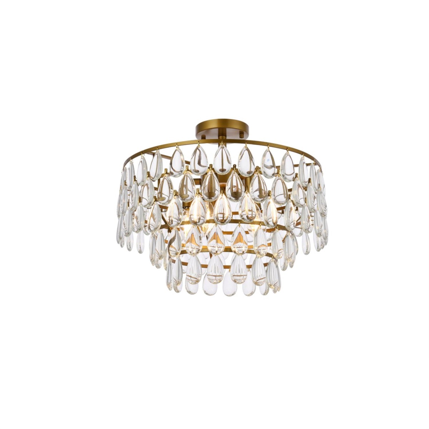 Elegant Lighting Indoor Modern Home Decorative Bright Mila 18 Inch Flush Mount In Brass