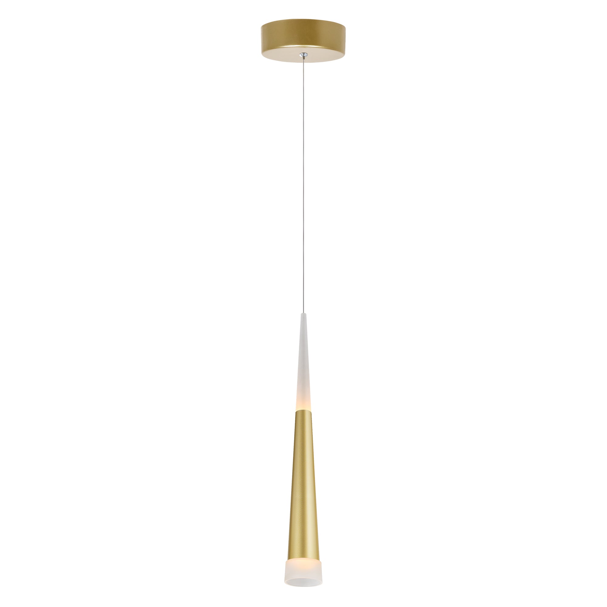 LED Down Mini Pendant With Satin Gold Finish